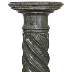 Neoclassical Solomonic Green Serpentine Column
