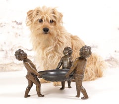 Neoclassical Spelter Bowl Carried by Three Little Angels
