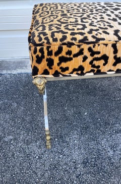 Vintage Neoclassical Ram's Head Bench by Maison Jansen, 1970s