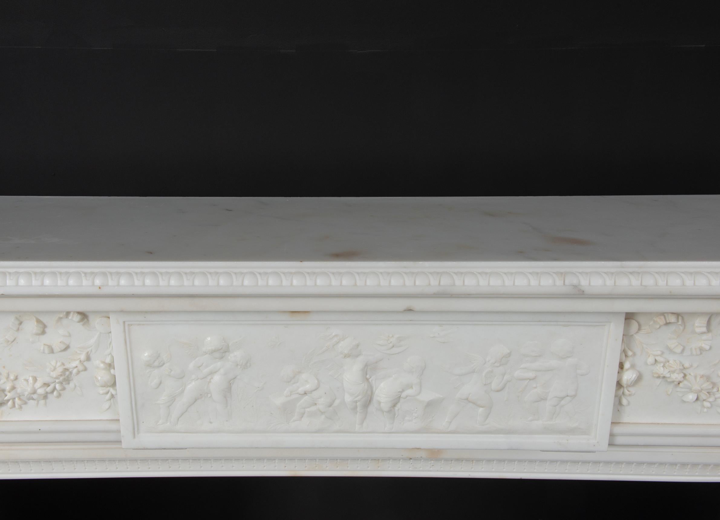 Unknown Neoclassical Statuary Marble Mantelpiece For Sale