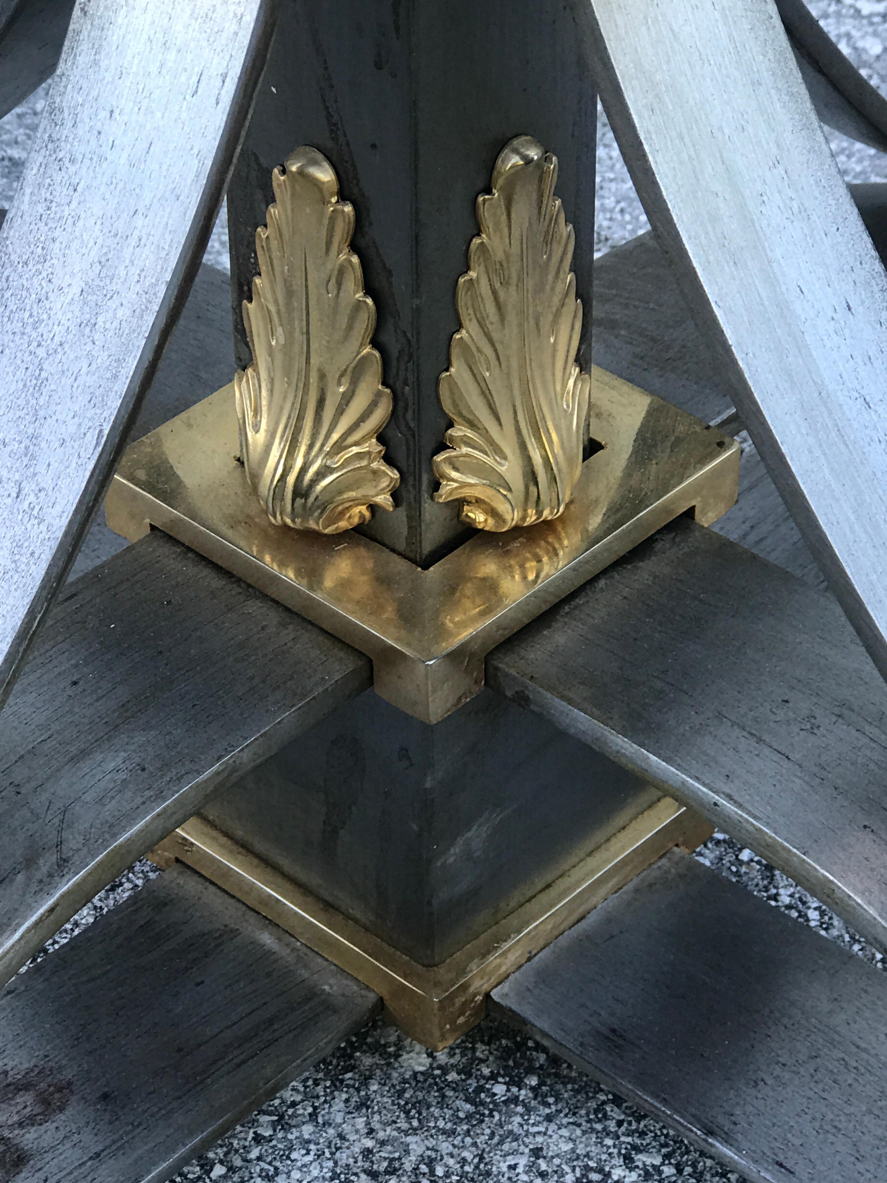 Neoclassical Steel and Gilt Bronze Table in the Style of Maison Jansen 7