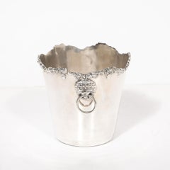 Neoclassical Sterling Silver Bacchus Ice Bucket signed James Deakin & Sons