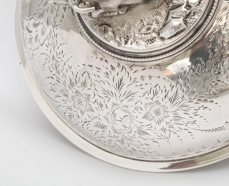 Neoclassical Sterling Silver Covered Footed Butter Dish with Cow Finial