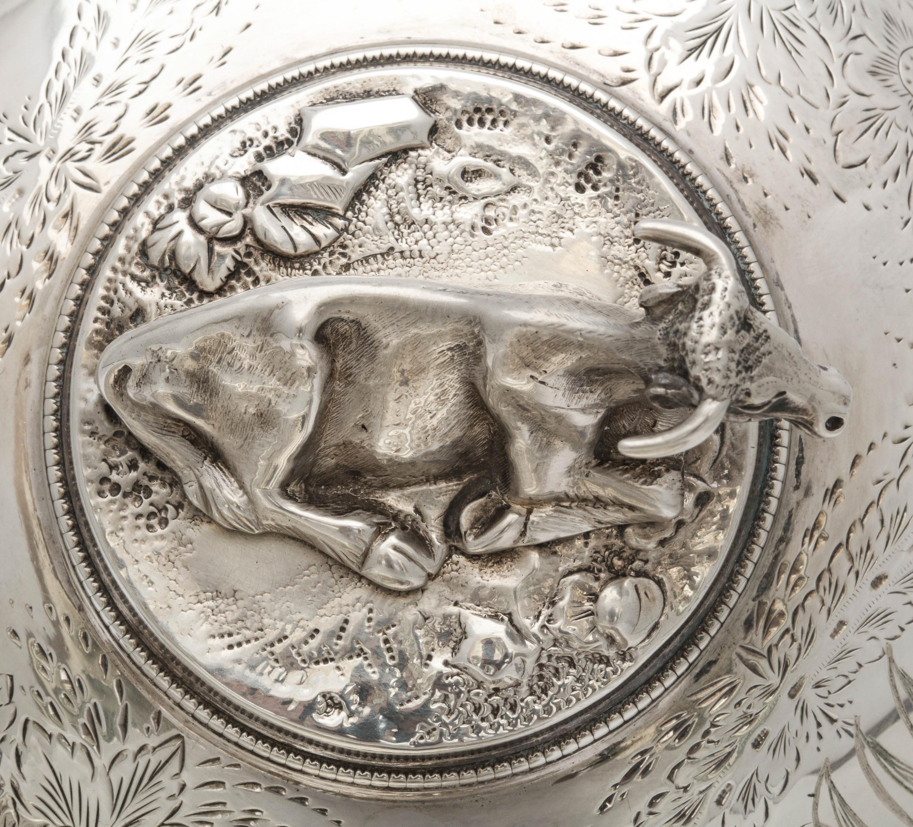 Neoclassical Sterling Silver Covered Footed Butter Dish with Cow Finial 1