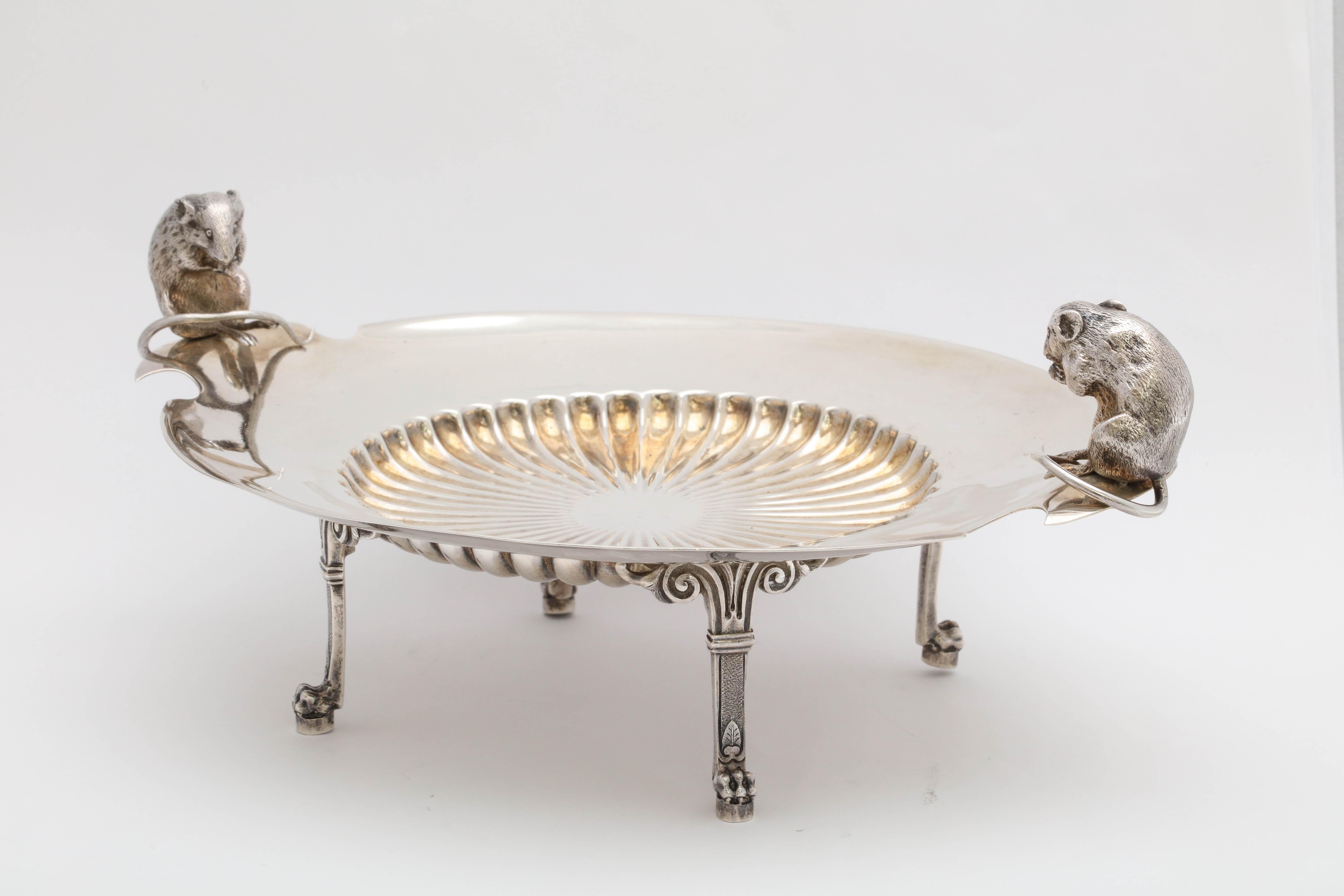 American Neoclassical Sterling Silver Figural Footed Cheese Dish