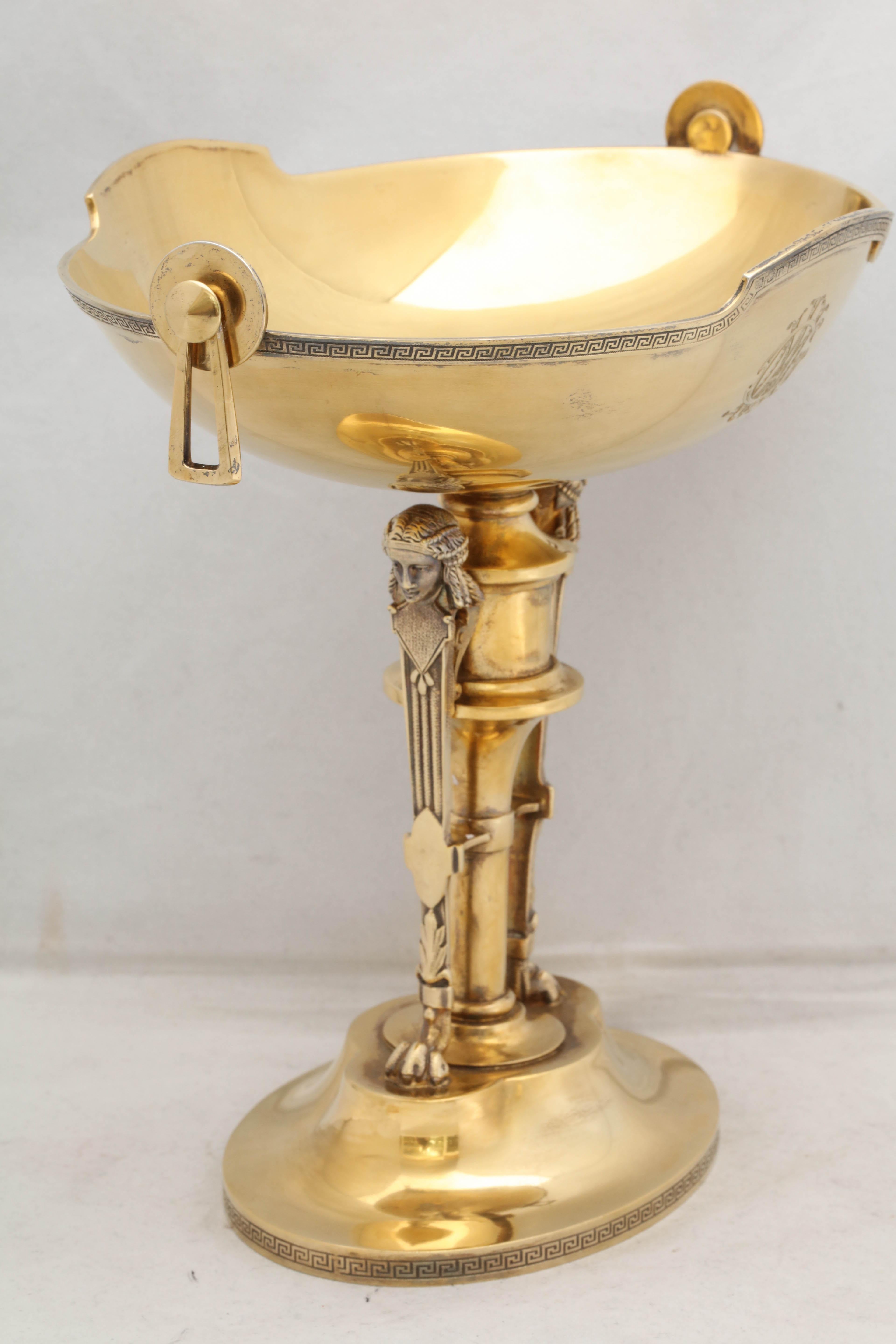 Neoclassical Sterling Silver Gilt Centrepiece by Gorham For Sale 5