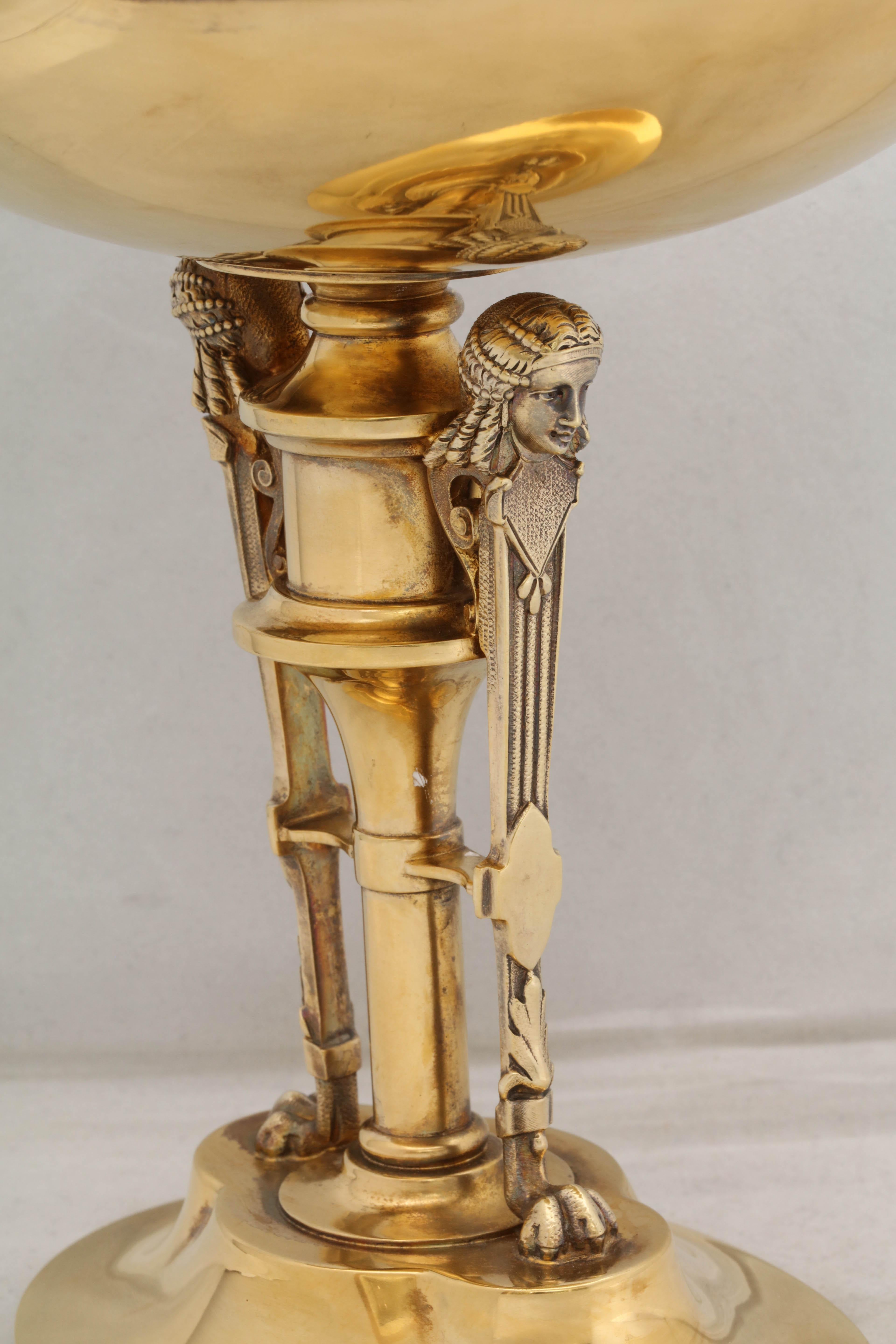 Neoclassical Sterling Silver Gilt Centrepiece by Gorham For Sale 7