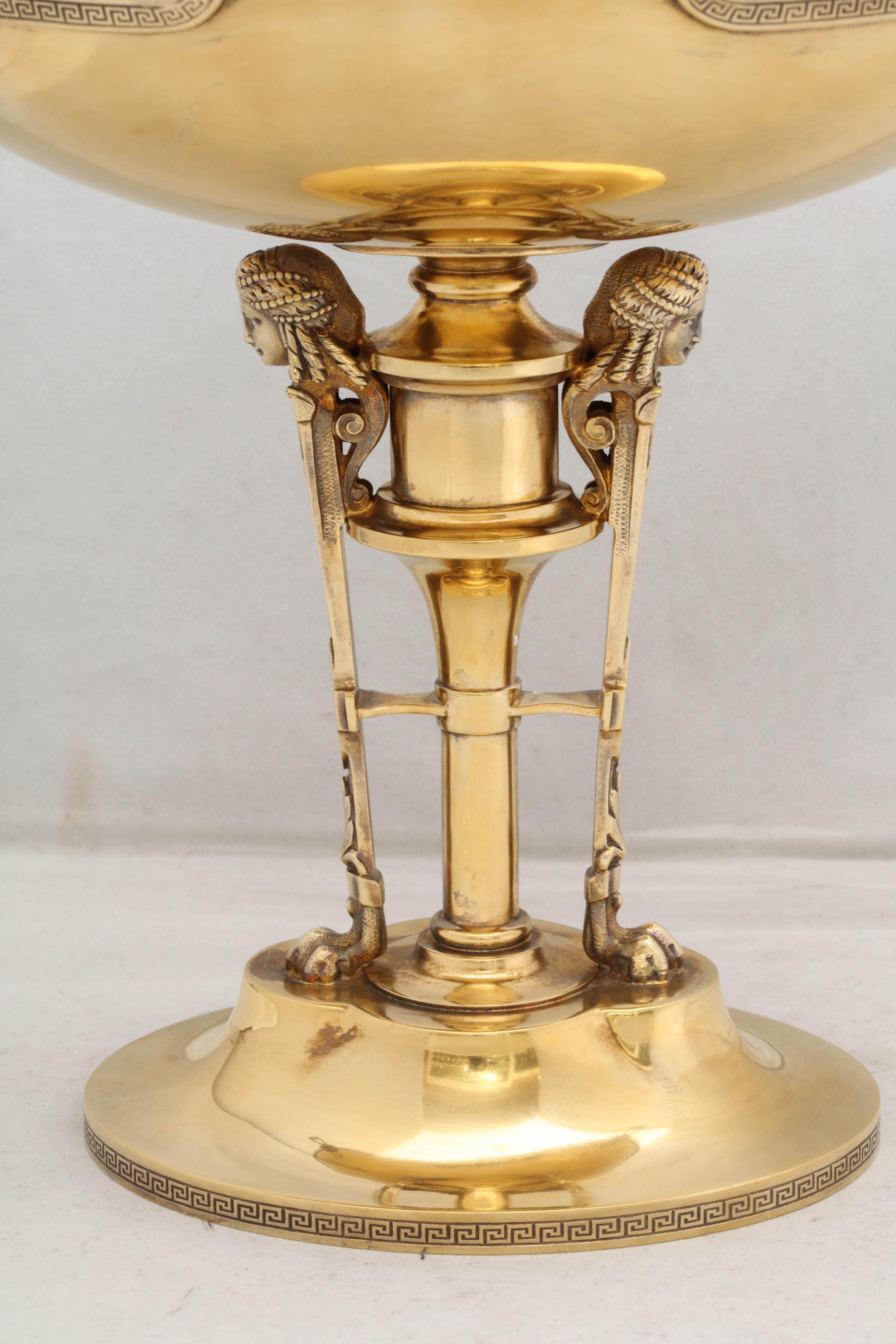 Neoclassical Sterling Silver Gilt Centrepiece by Gorham For Sale 8