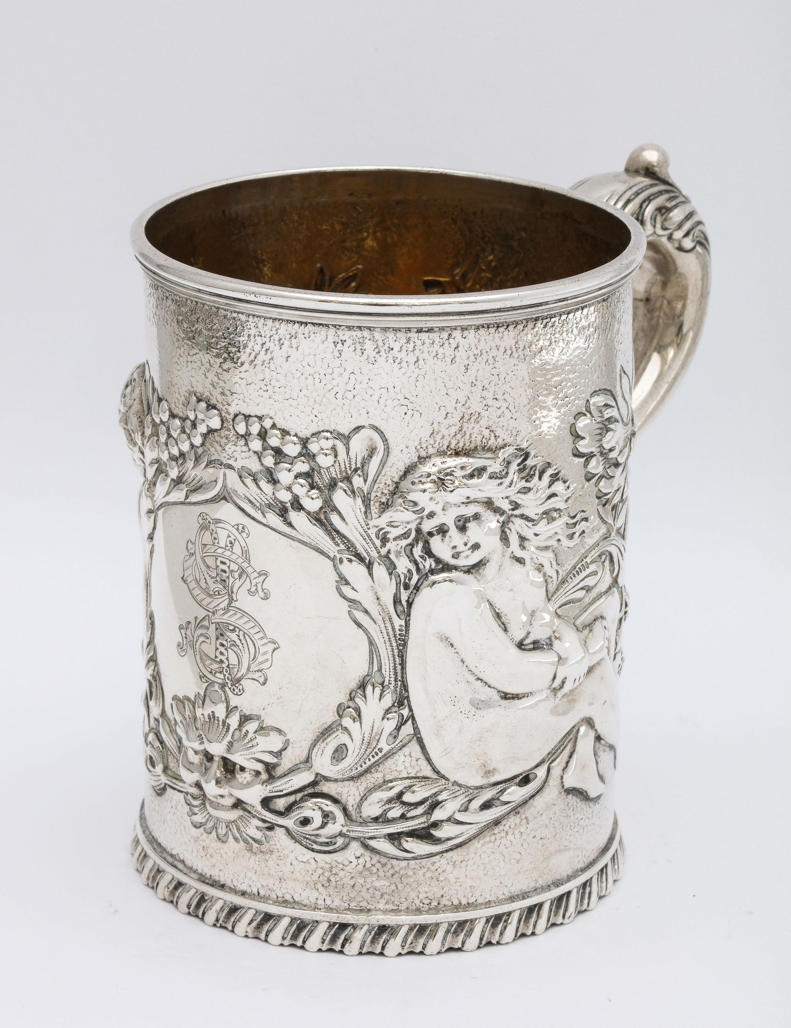 Gilt Neoclassical Sterling Silver Mug/Cup by The Whiting Mfg. Co. For Sale