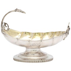 Neoclassical Sterling Silver Pedestal Based Sauce/Gravy Boat by Wood and Hughes