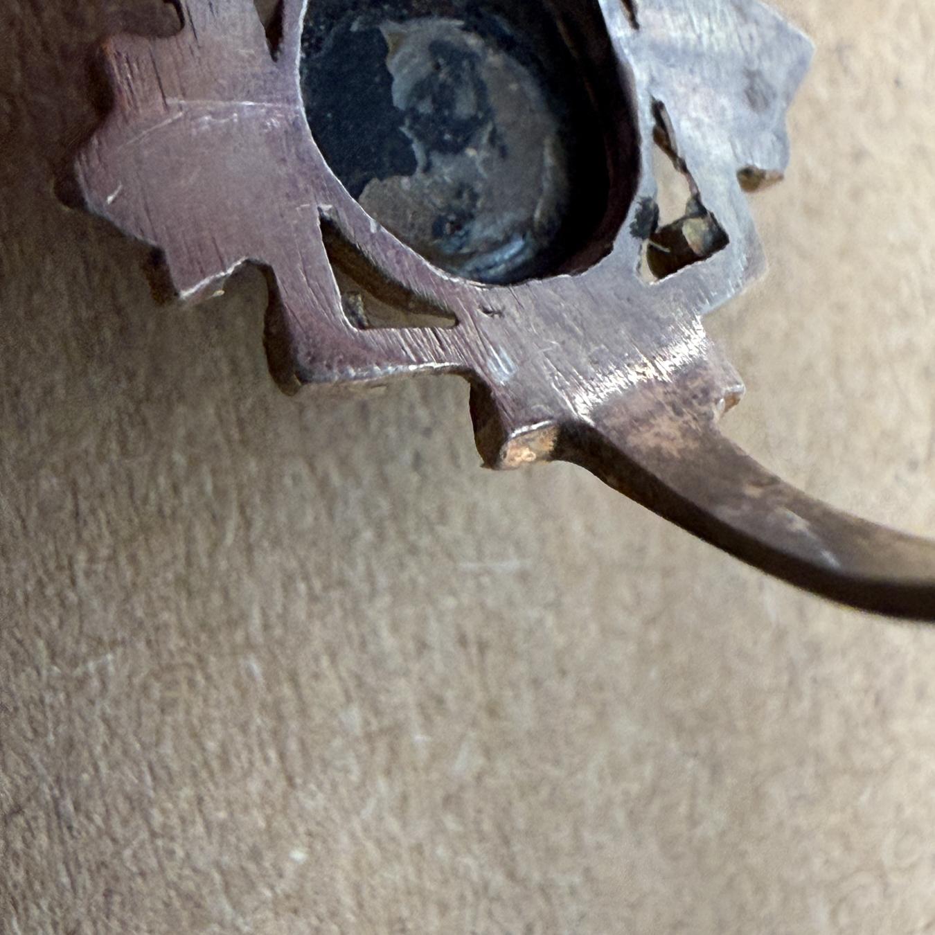Bague néoclassique obsidienne noire en argent sterling en vente 5
