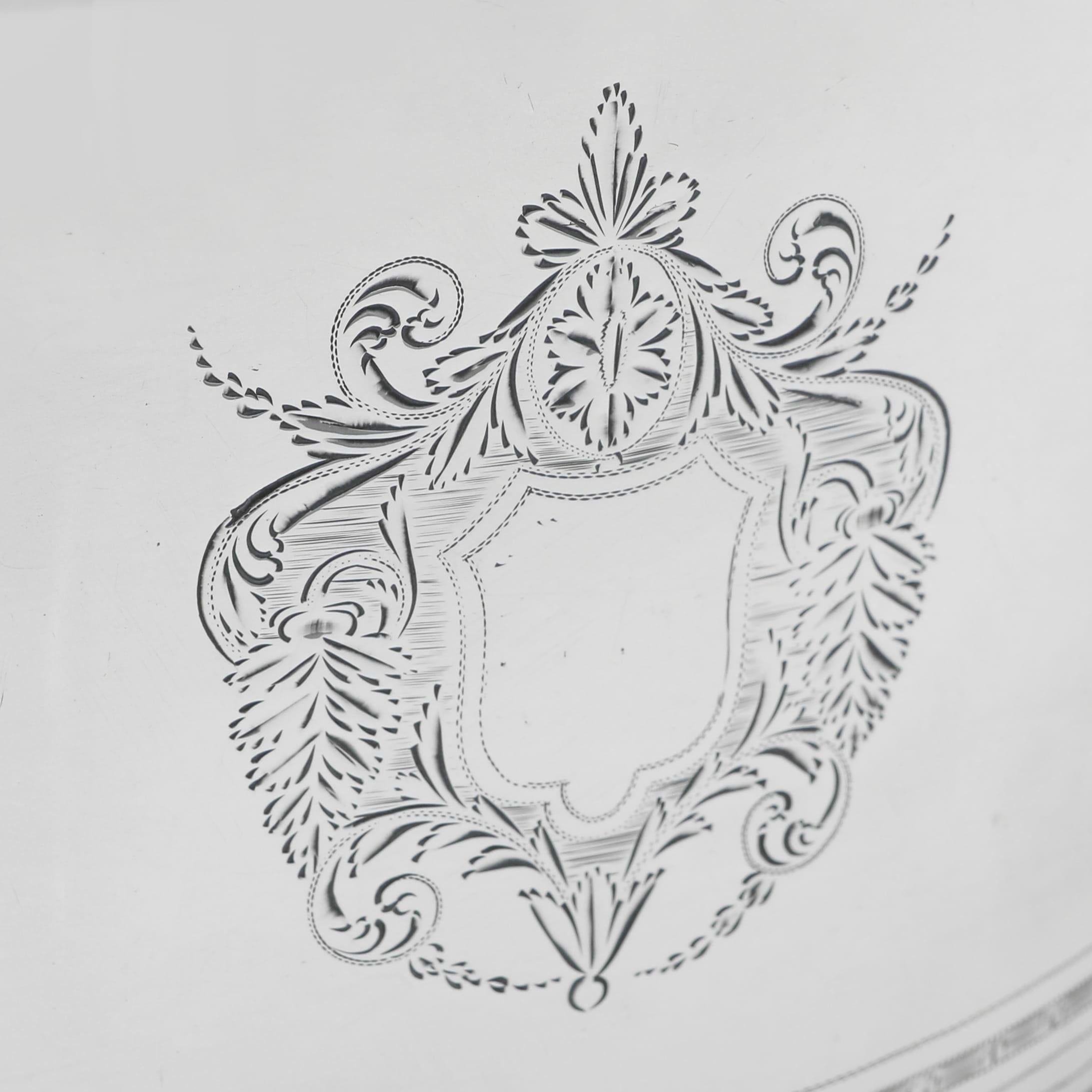 English Neoclassical sterling silver teapot made in London in 1796 by Alexander Field