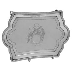 Neoclassical sterling silver teapot stand made in London in 1795