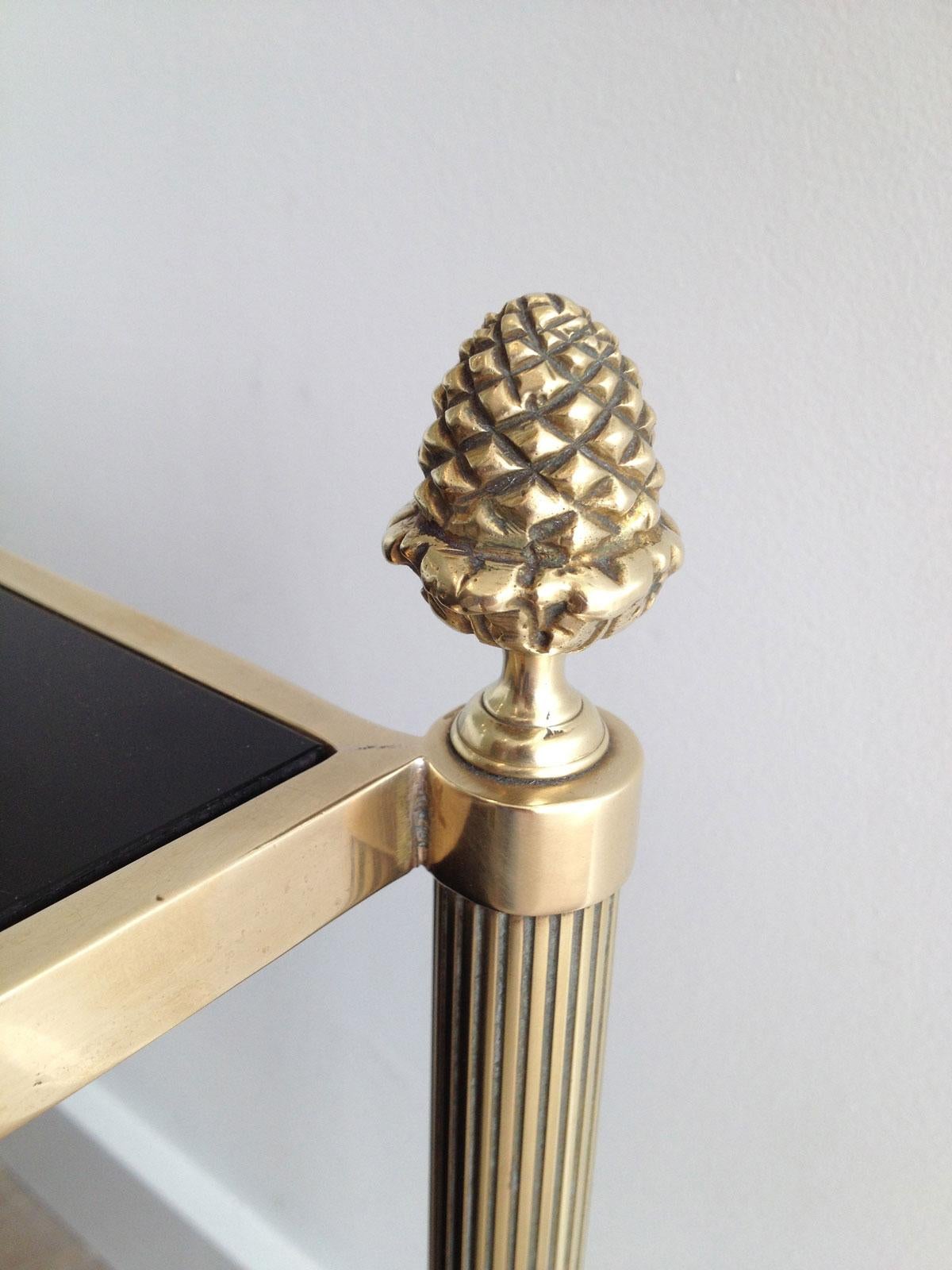 Neoclassical Style 2 Tiers Coffee Table made of Brass and Bronze In Good Condition For Sale In Marcq-en-Barœul, Hauts-de-France
