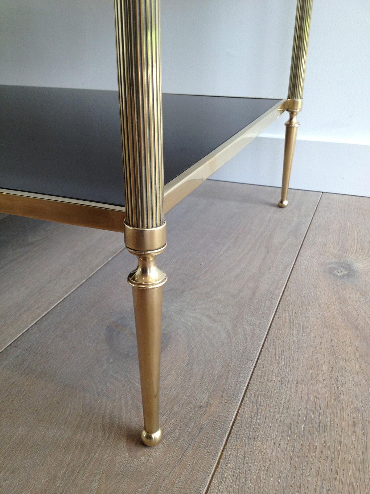 Mid-20th Century Neoclassical Style 2 Tiers Coffee Table made of Brass and Bronze For Sale