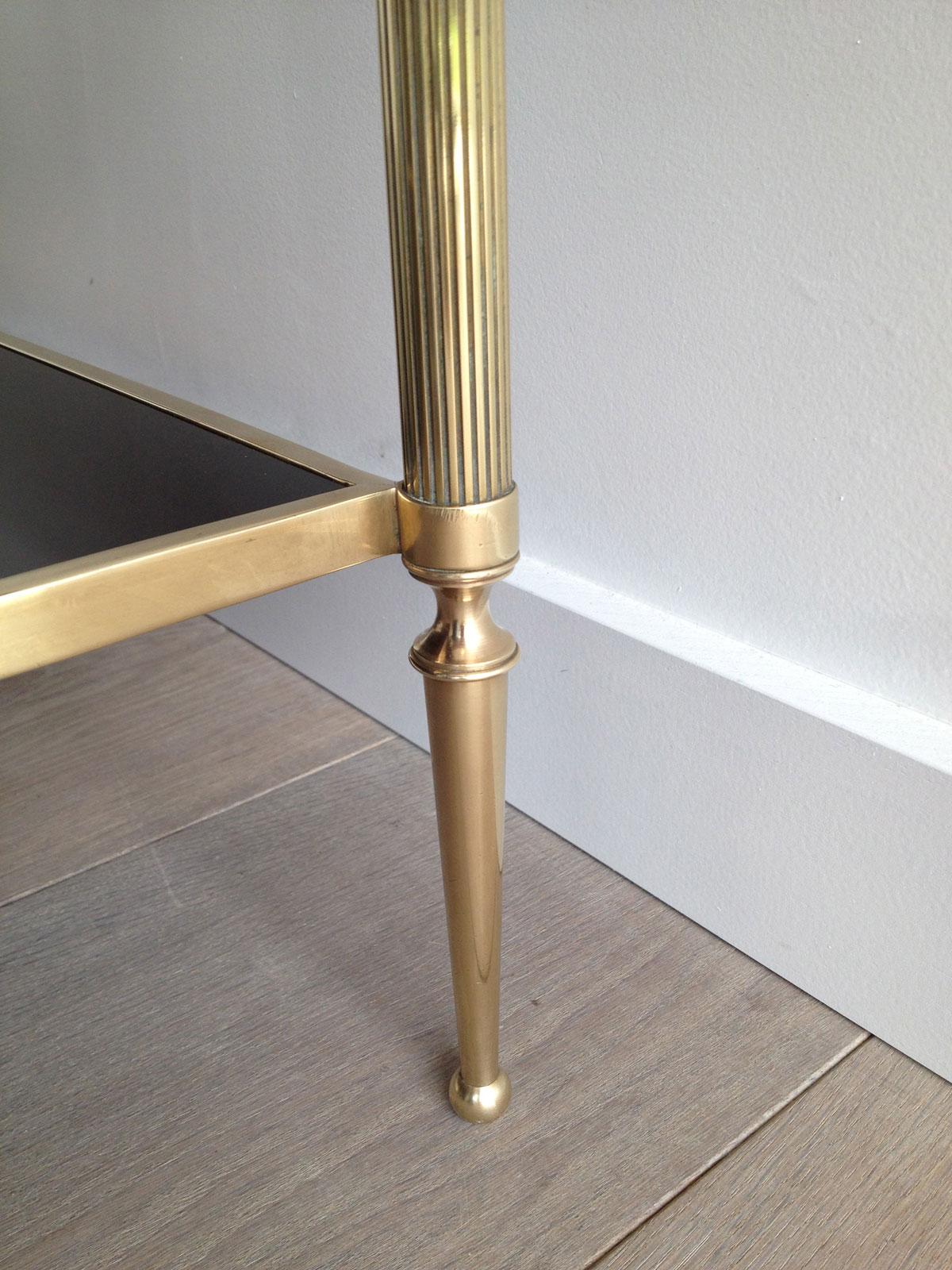 Neoclassical Style 2 Tiers Coffee Table made of Brass and Bronze For Sale 1