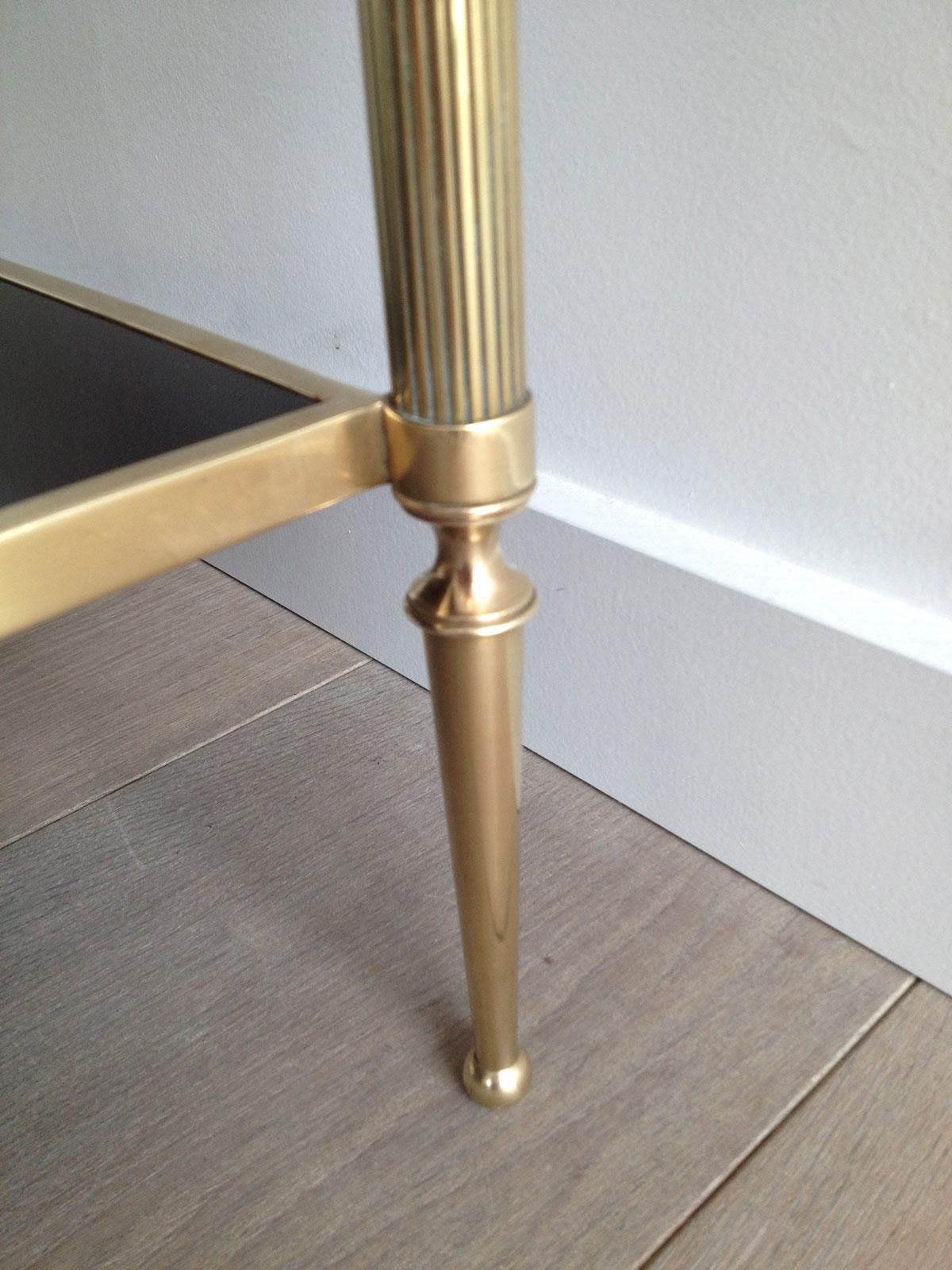 Neoclassical Style 2 Tiers Coffee Table made of Brass and Bronze For Sale 2