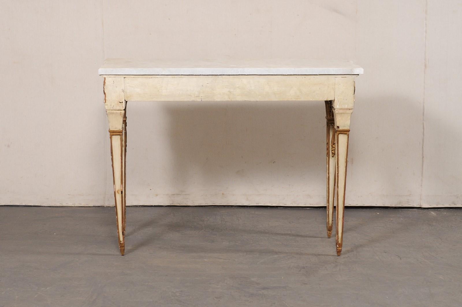 Neoclassical Style 4 Ft. Console w/Quartzite Top, Italy For Sale 1