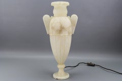 Neoclassical Style Ivory Color Alabaster Amphora Shaped Table Lamp