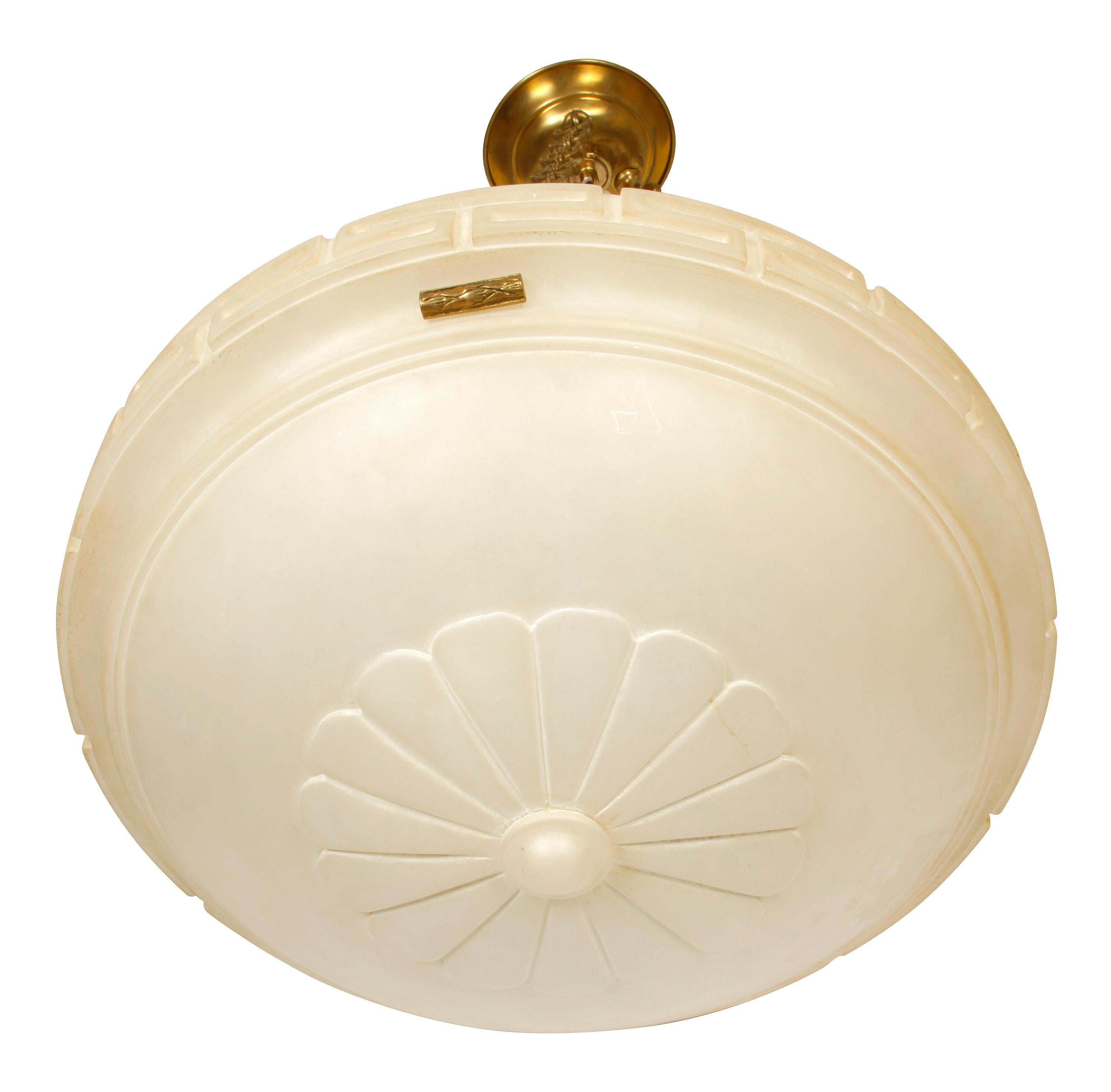 Unknown Neoclassical Style Alabaster Ceiling Lights