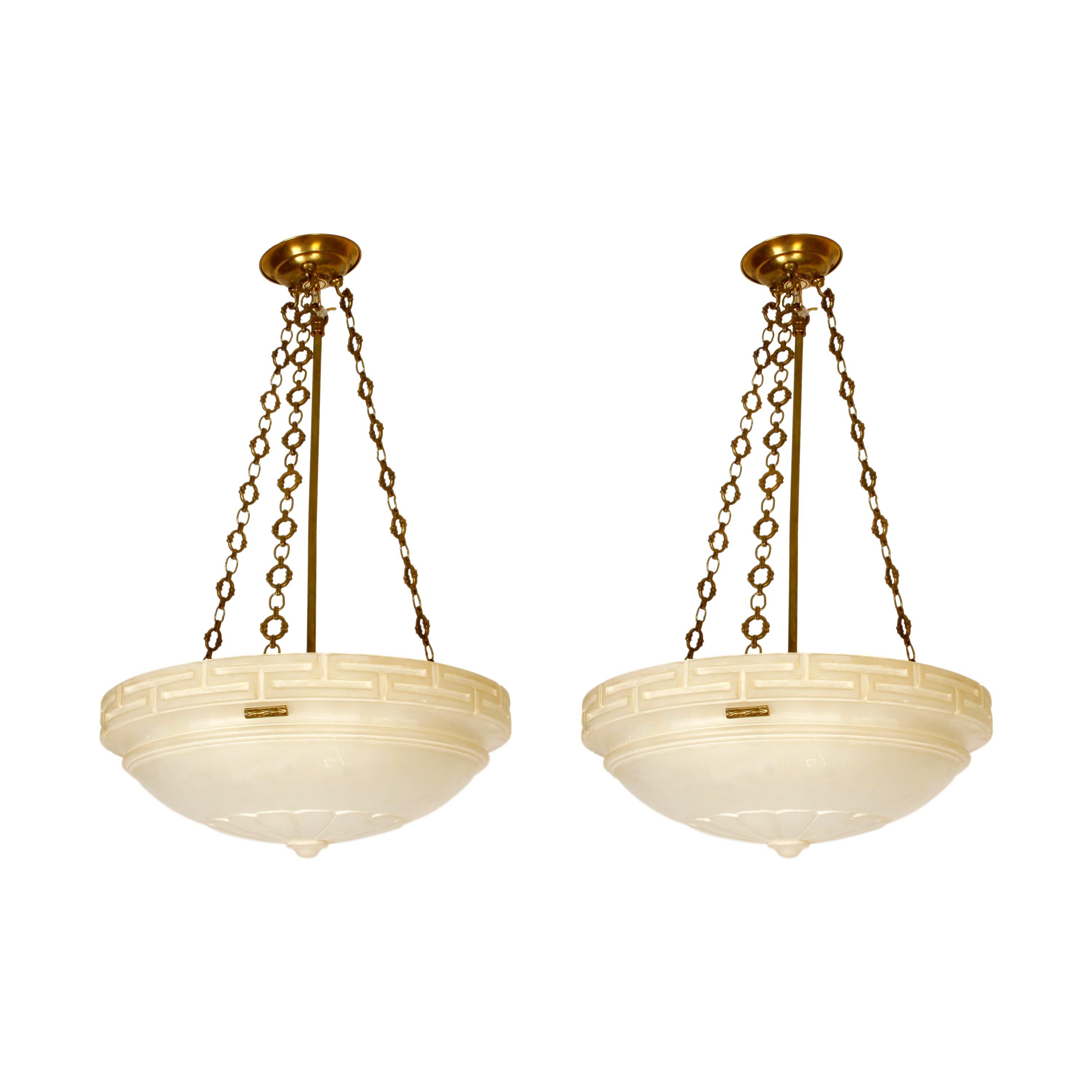 Neoclassical Style Alabaster Ceiling Lights