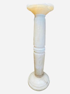 Neoclassical Style Alabaster Column Pedestal