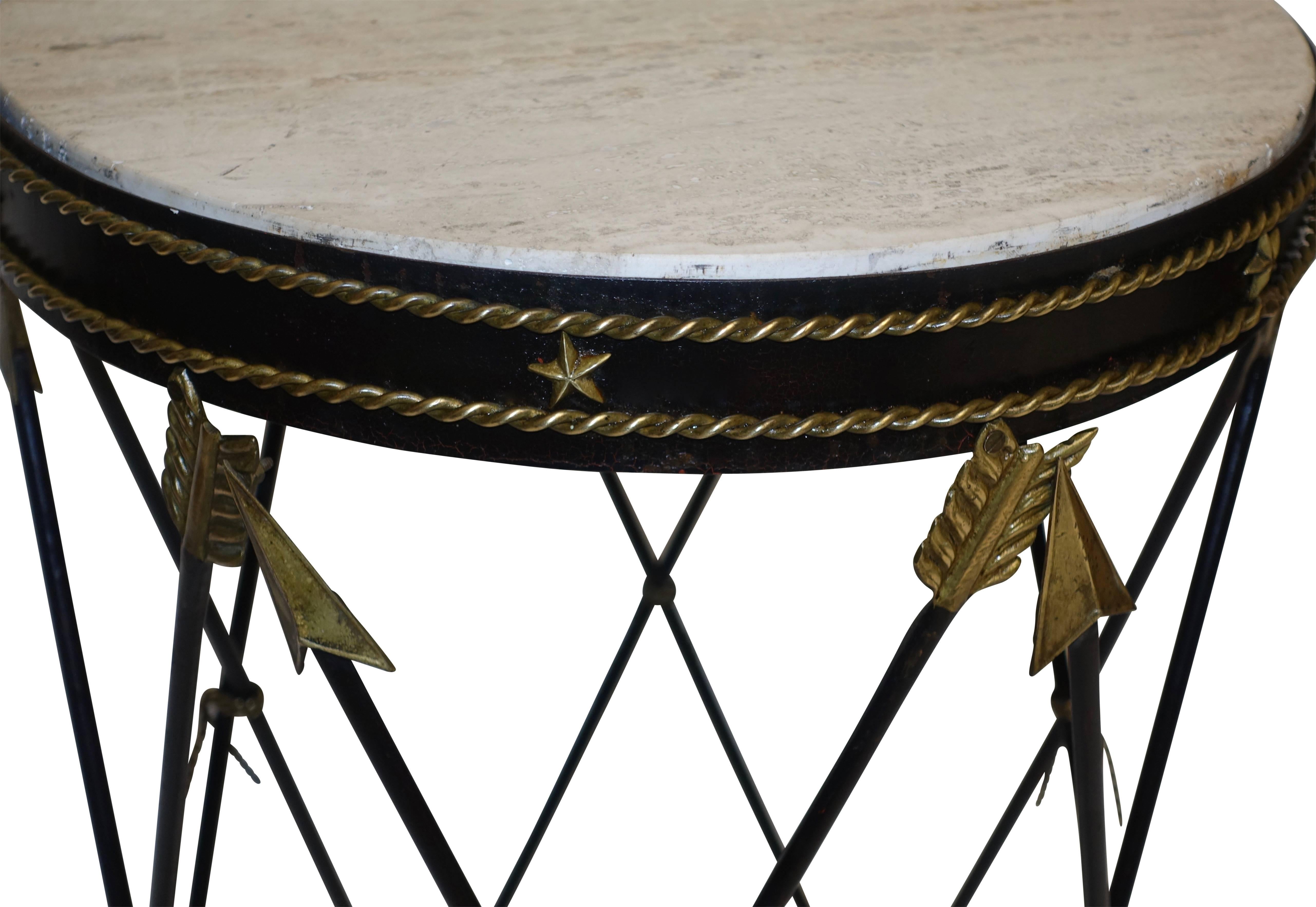 Neoclassical Style Tole Painted Arrow Side Table, Italian Mid-20th Century 3