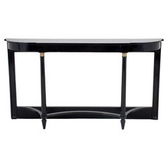 Neoclassical Style Black Lacquered Console Neoclassical Style Black Lacquered Console
