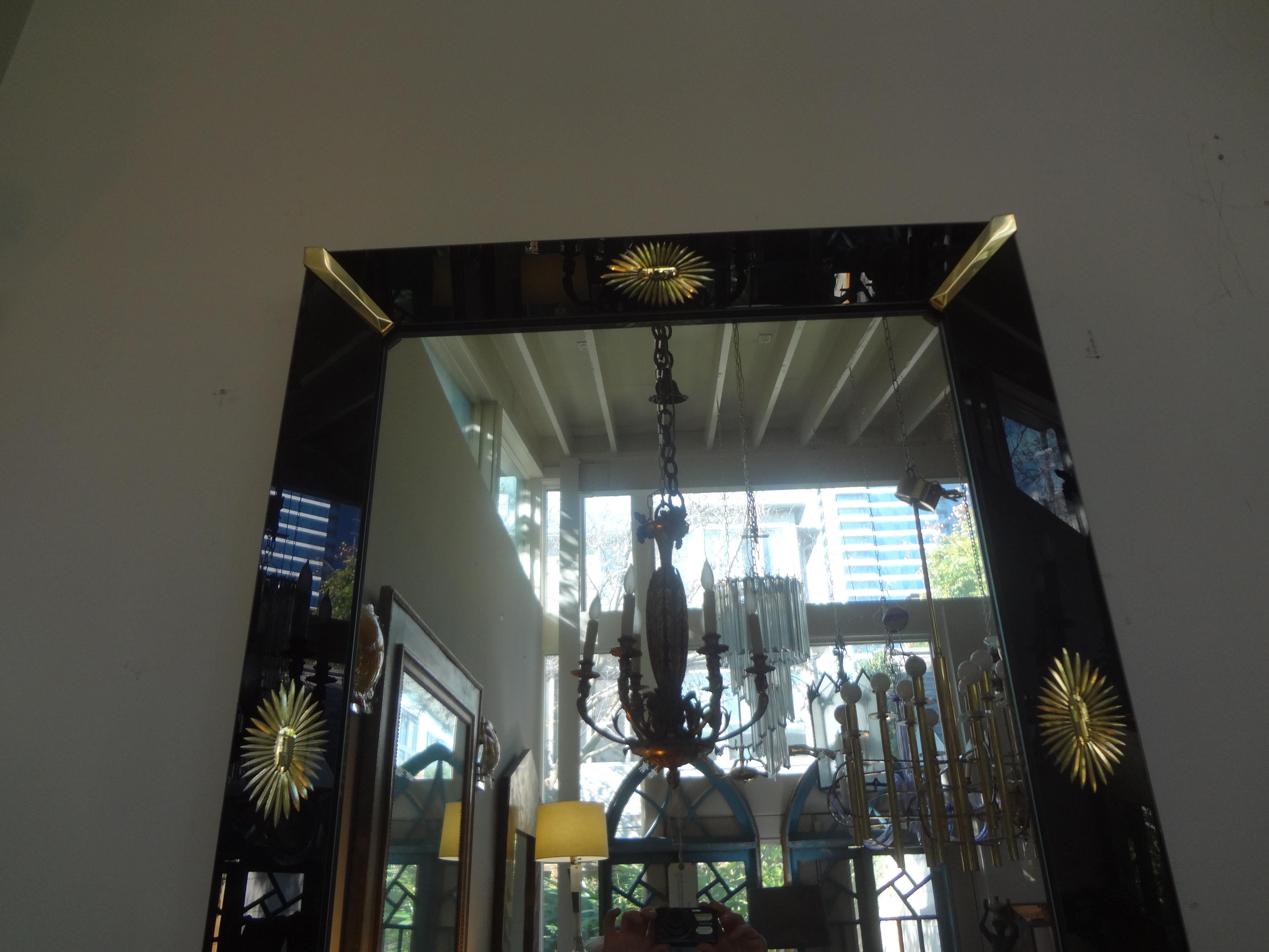 Neoclassical Style Black Venetian Mirror with Gilt Stars 4