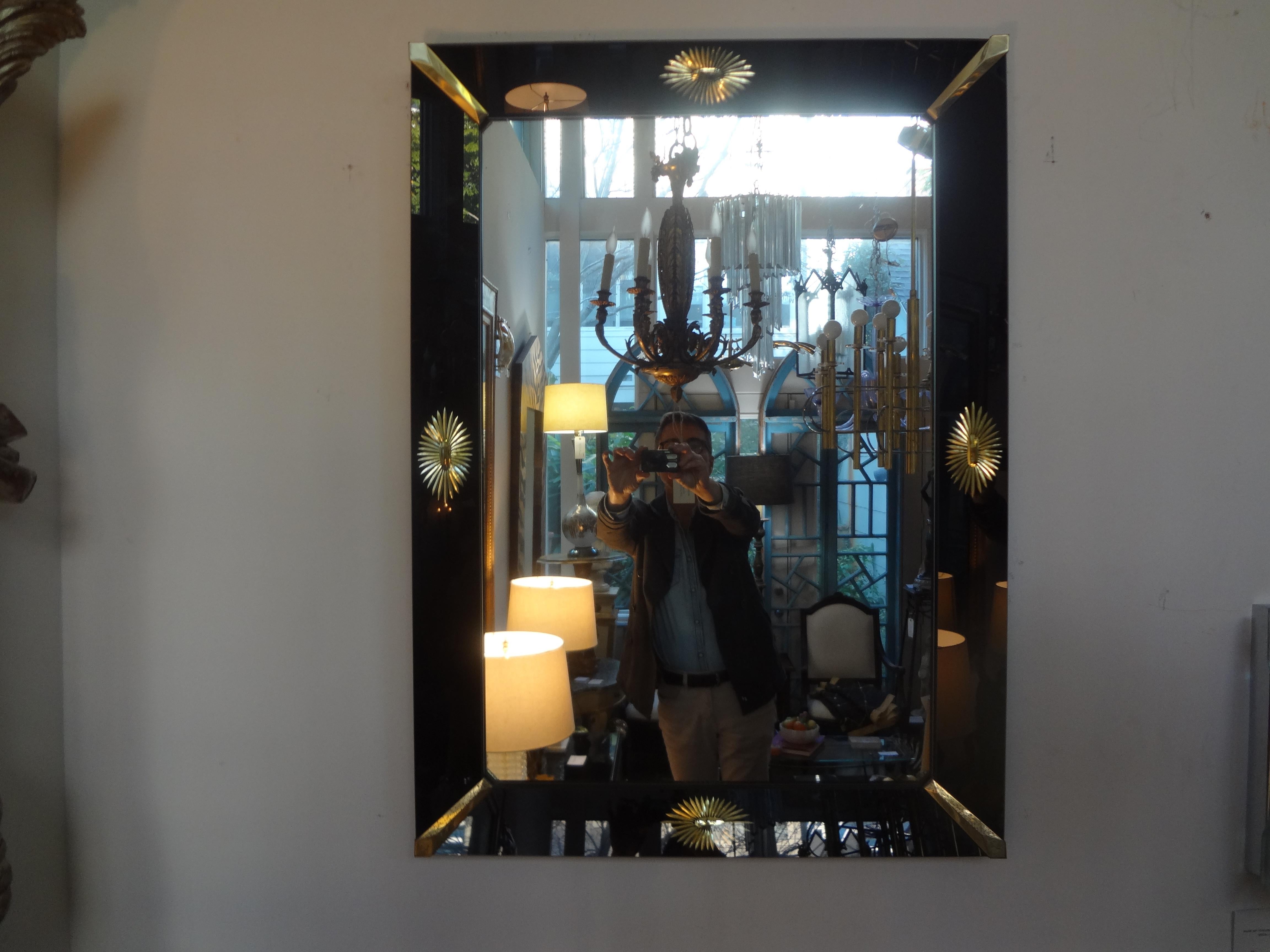 Neoclassical Style Black Venetian Mirror with Gilt Stars 5