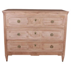 Neoclassical Style Bleached Oak Commode