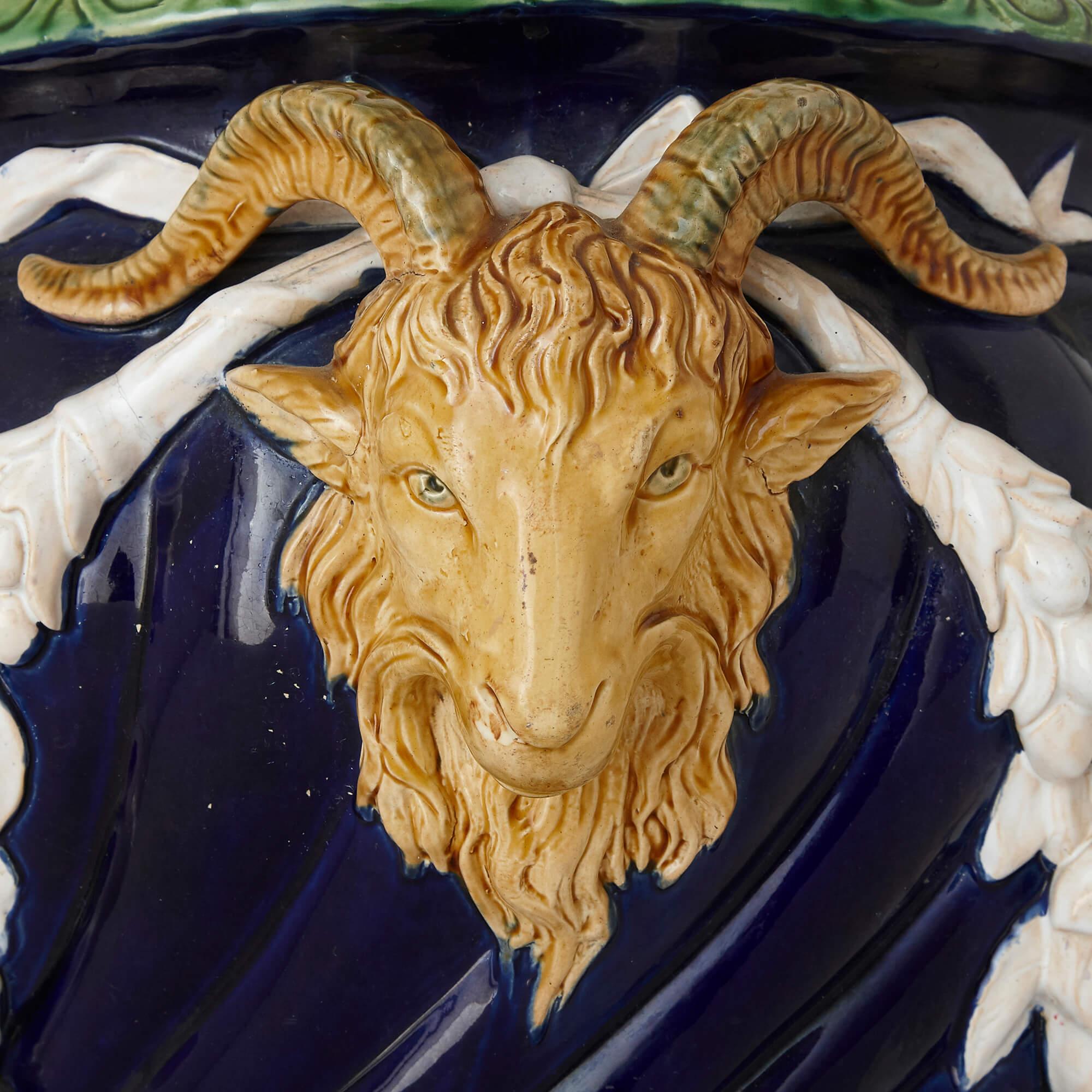 majolica pottery planter