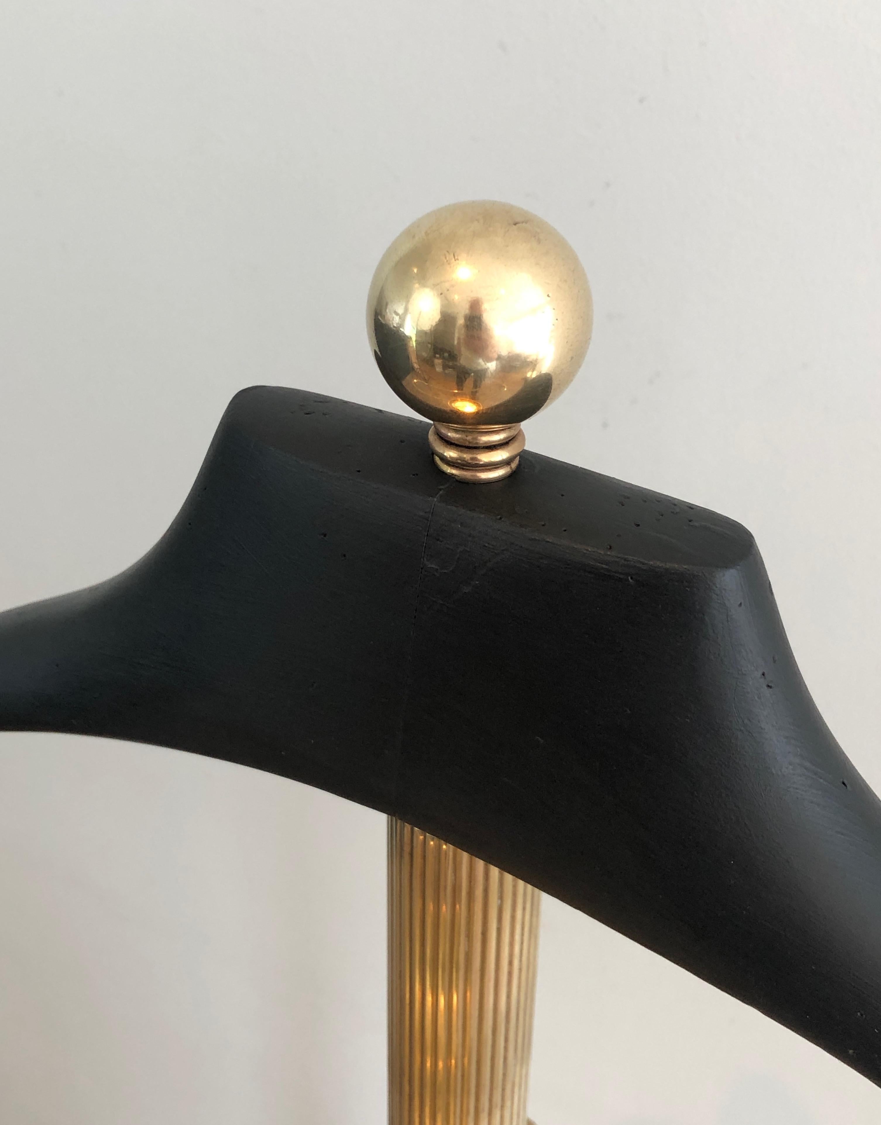 Neoclassical Style Brass and Black Lacquered Wood Valet, French, Circa 1940 1