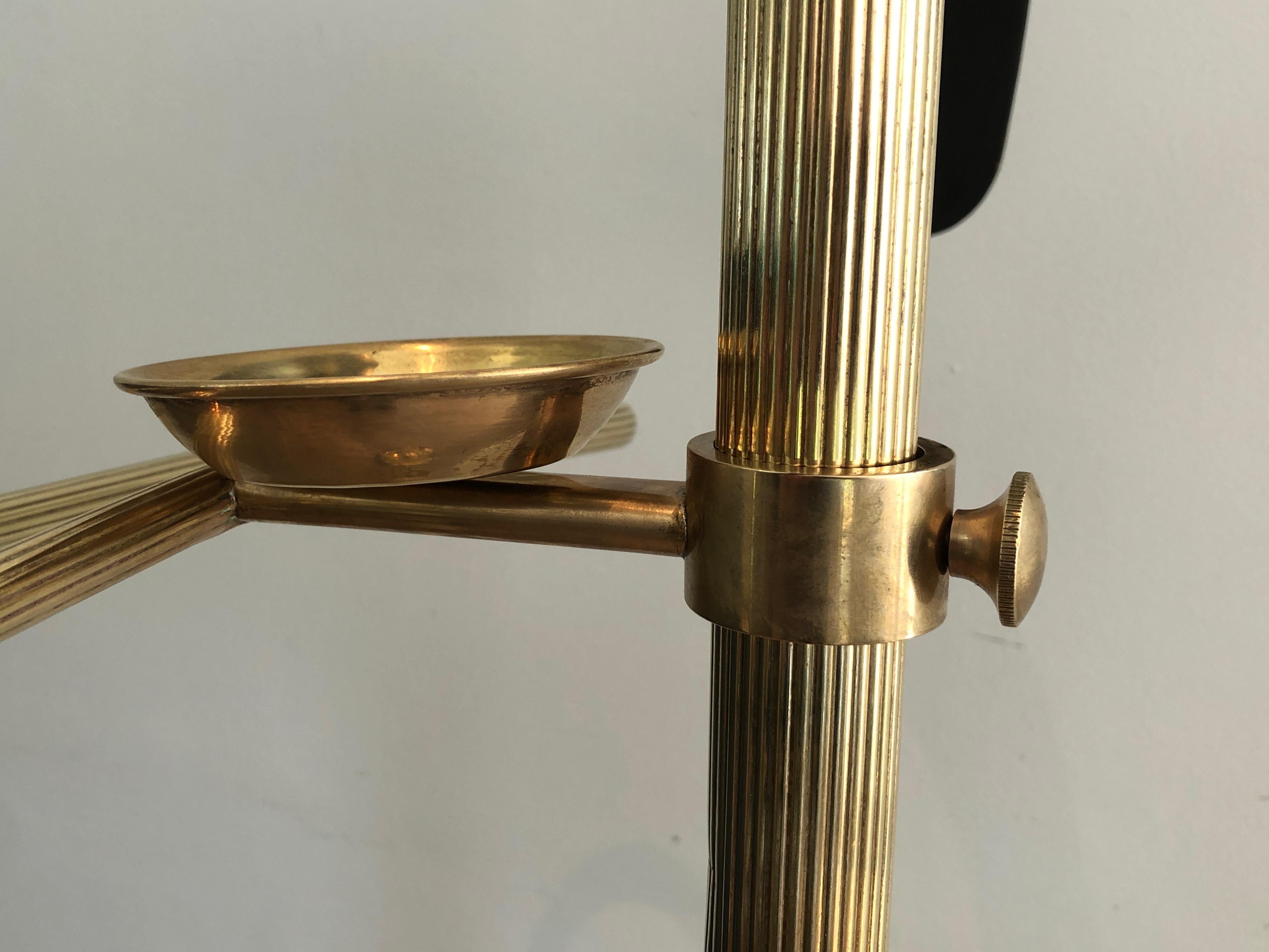 Neoclassical Style Brass and Black Lacquered Wood Valet, French, Circa 1940 3