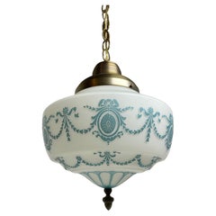 Neoklassischer Stil Messing und Glas Pendelleuchte