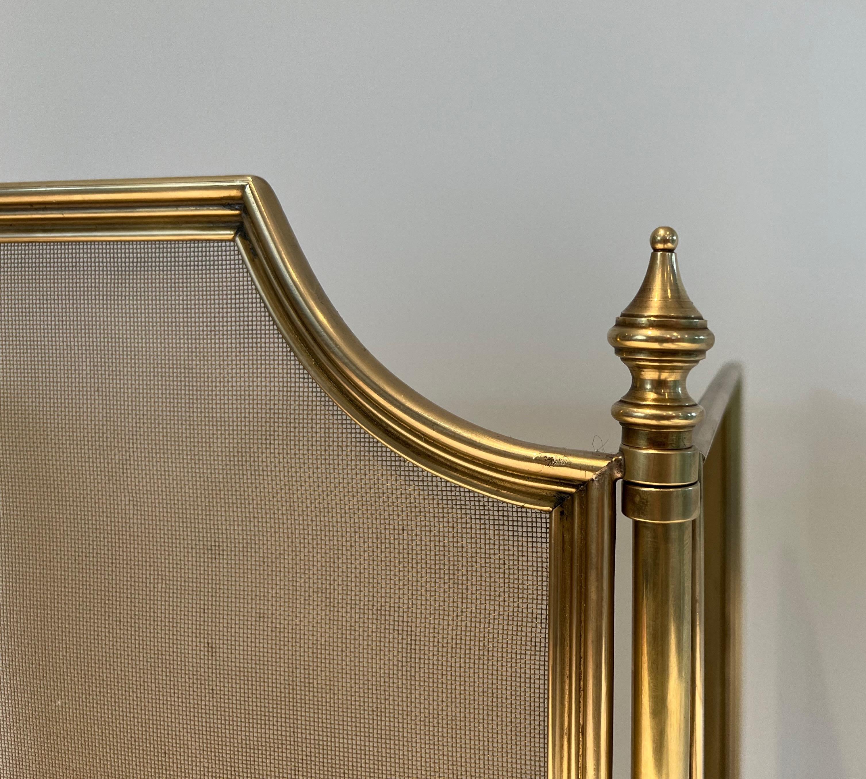 Neoclassical Style Brass and Grilling Fireplace Screen 8