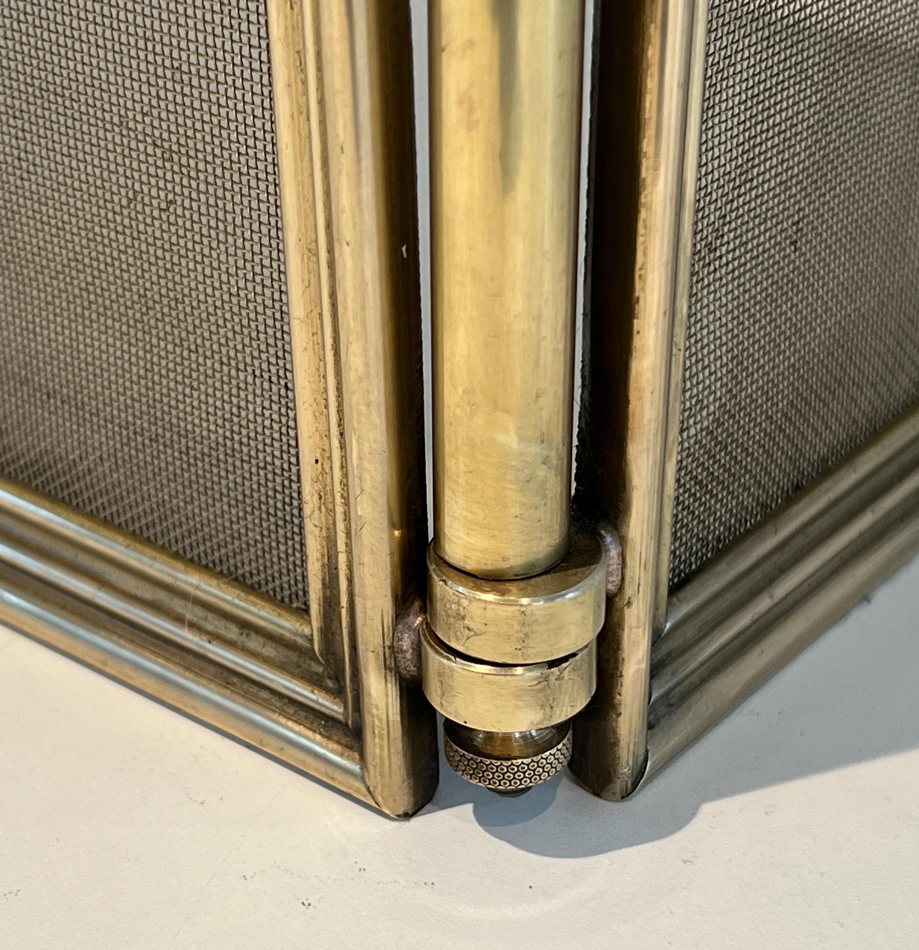 Neoclassical Style Brass and Grilling Fireplace Screen 10
