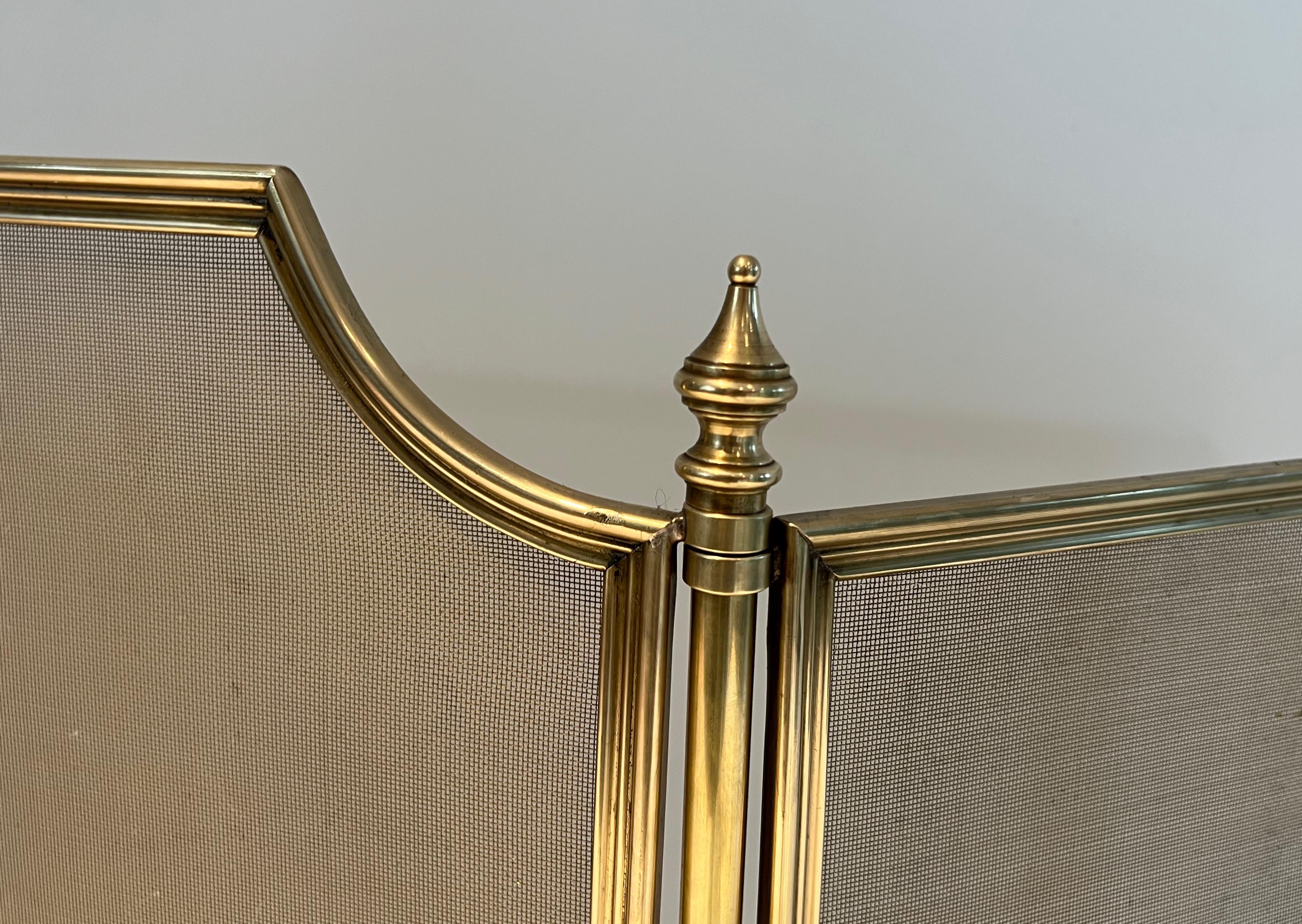 Neoclassical Style Brass and Grilling Fireplace Screen 2