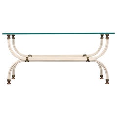 Vintage Neoclassical Style Brass and Wrought Iron Coffee Table, 1970s