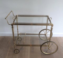 Carrito de bar de latón de estilo neoclásico by Maison Jansen