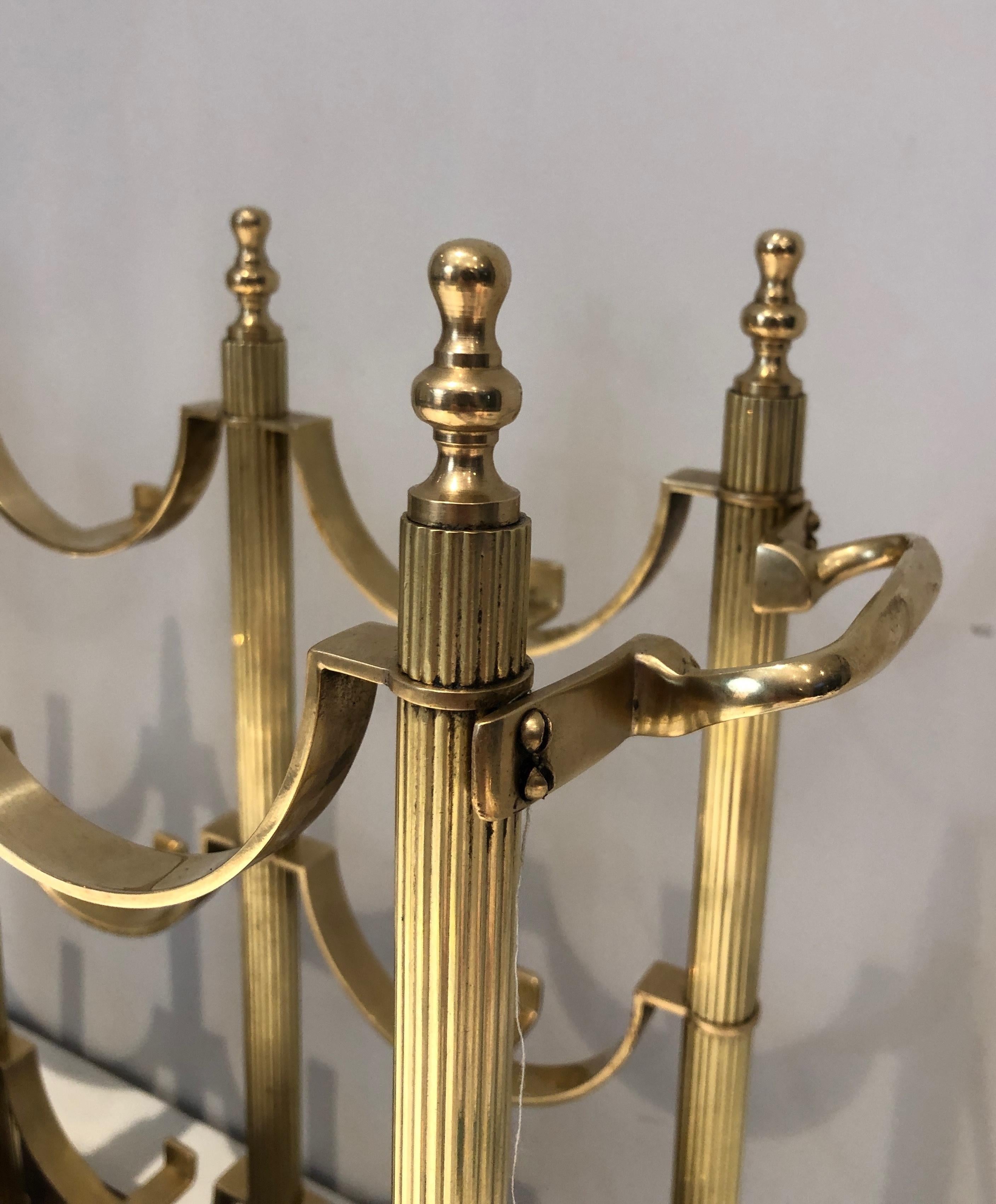 Neoclassical style brass bottles holder in the style of Maison Jansen For Sale 11