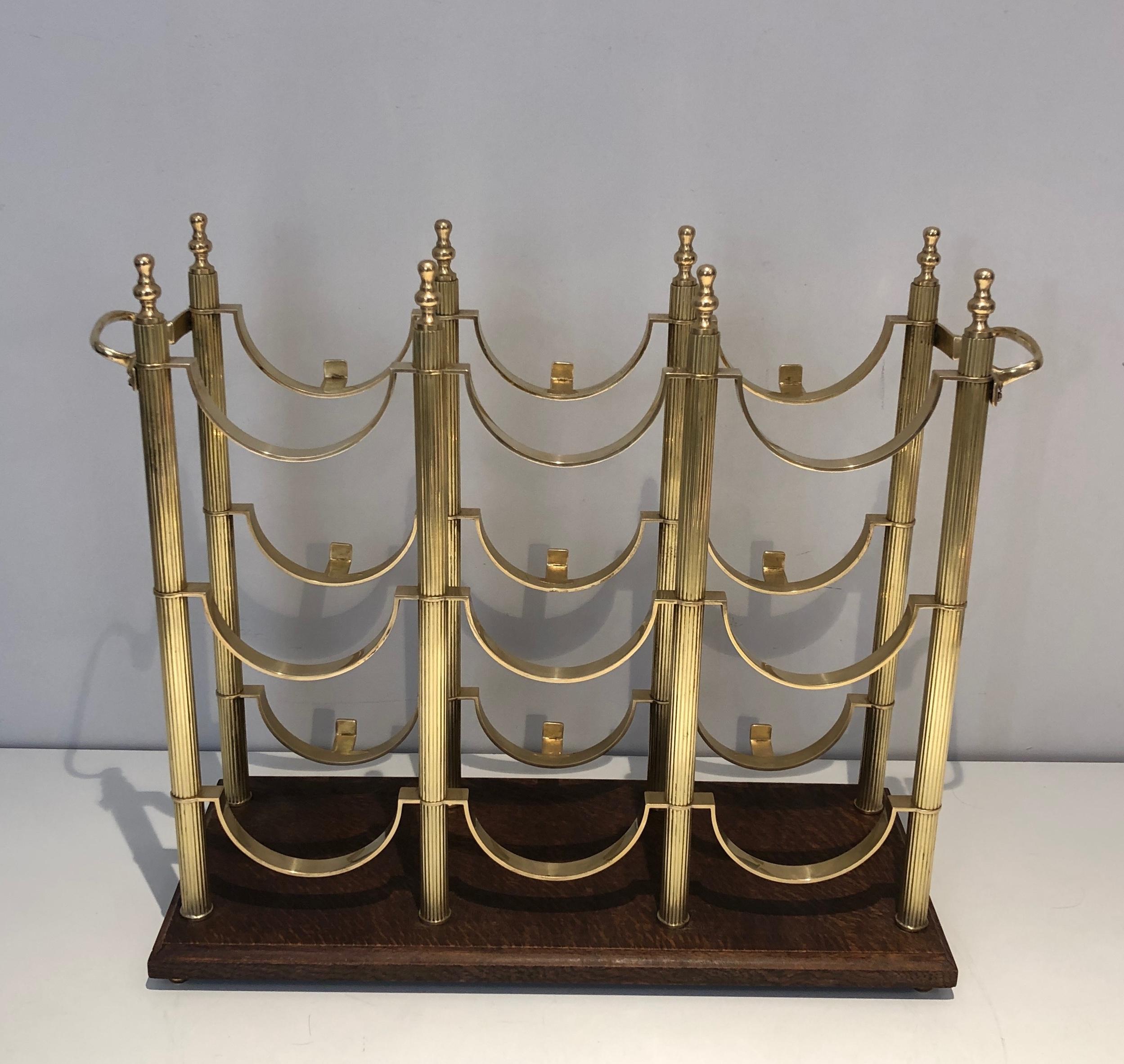 Mid-20th Century Neoclassical style brass bottles holder in the style of Maison Jansen For Sale