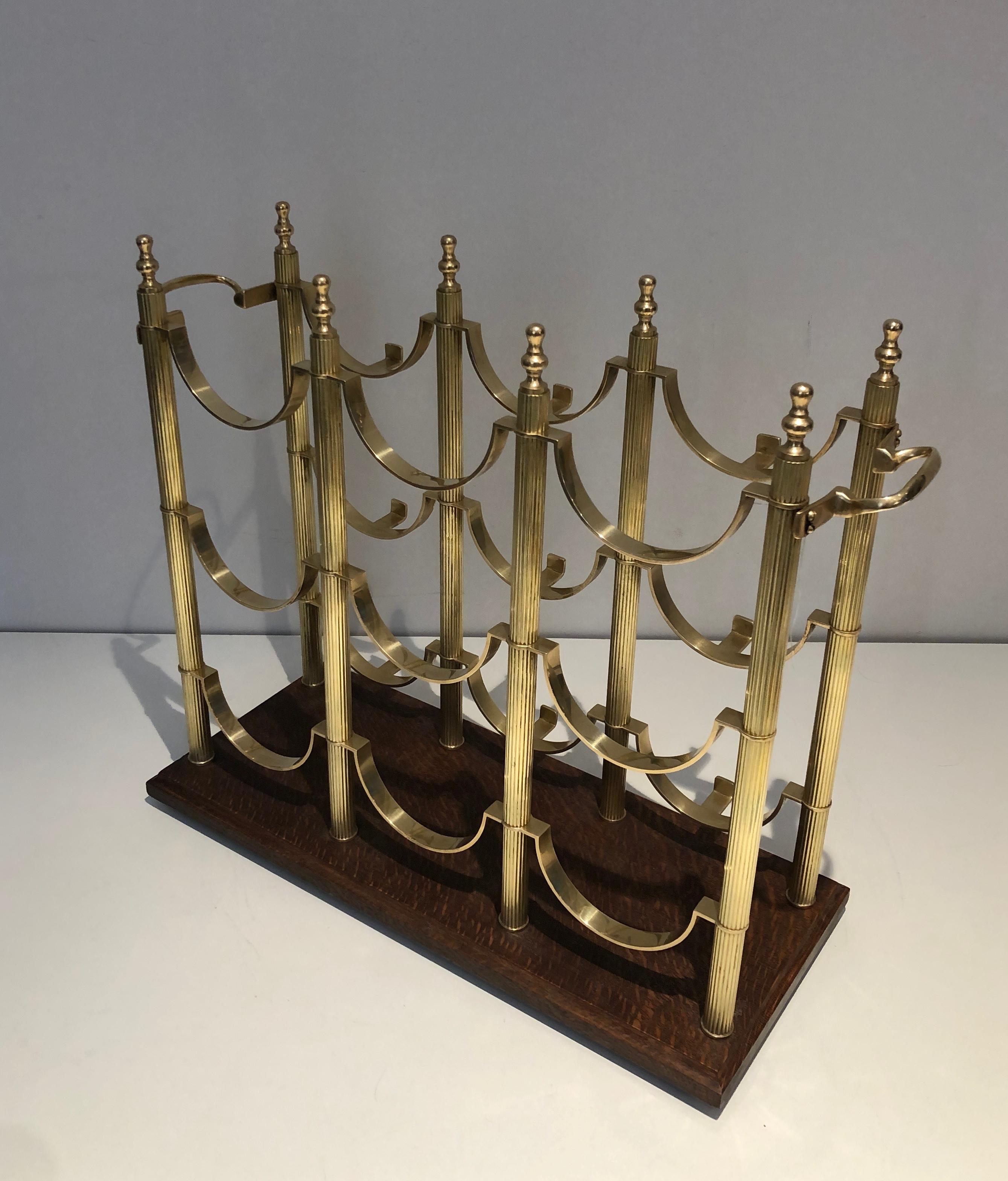 Brass Neoclassical style brass bottles holder in the style of Maison Jansen For Sale