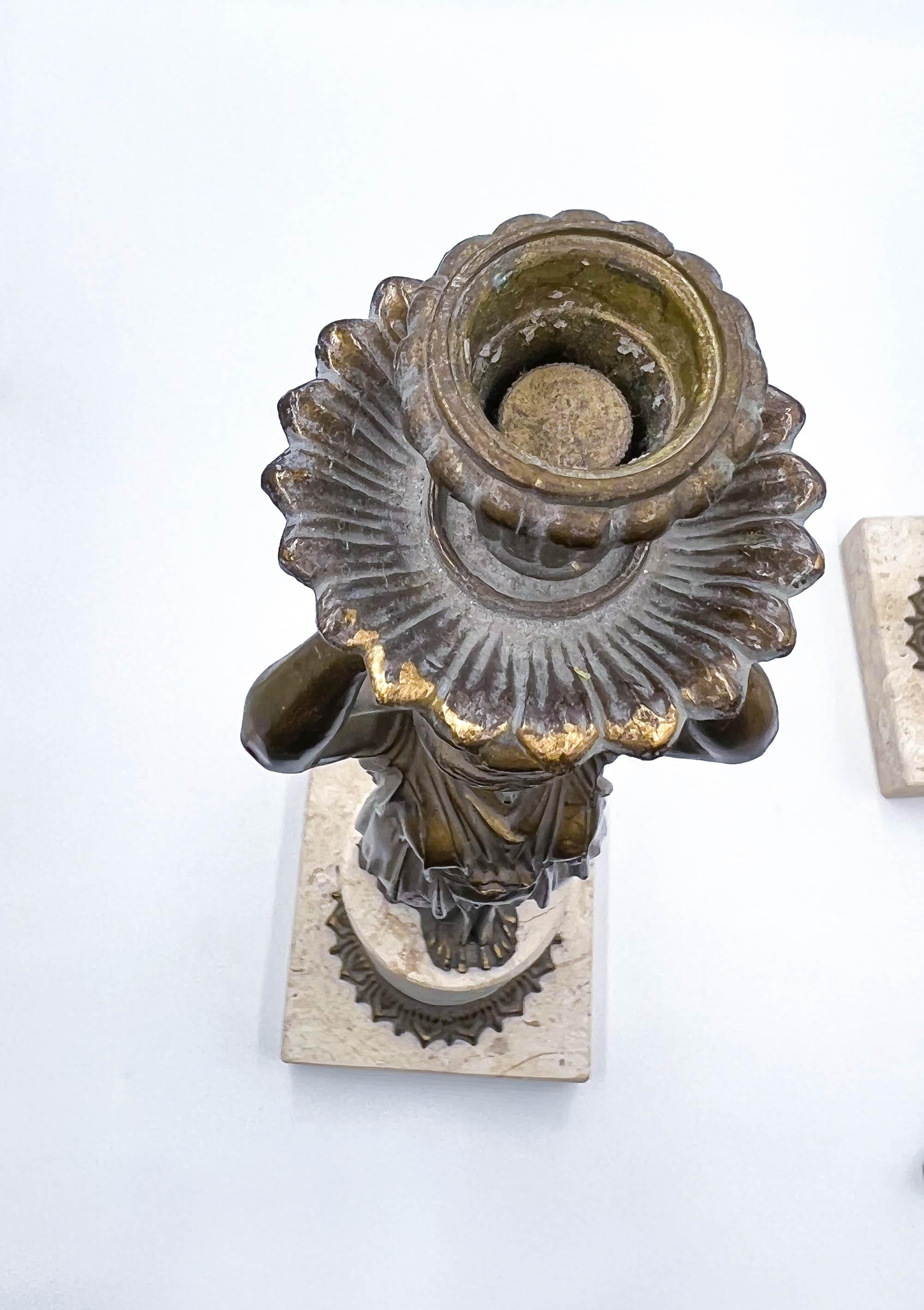 Pair of Neoclassical Candleholders For Sale 6