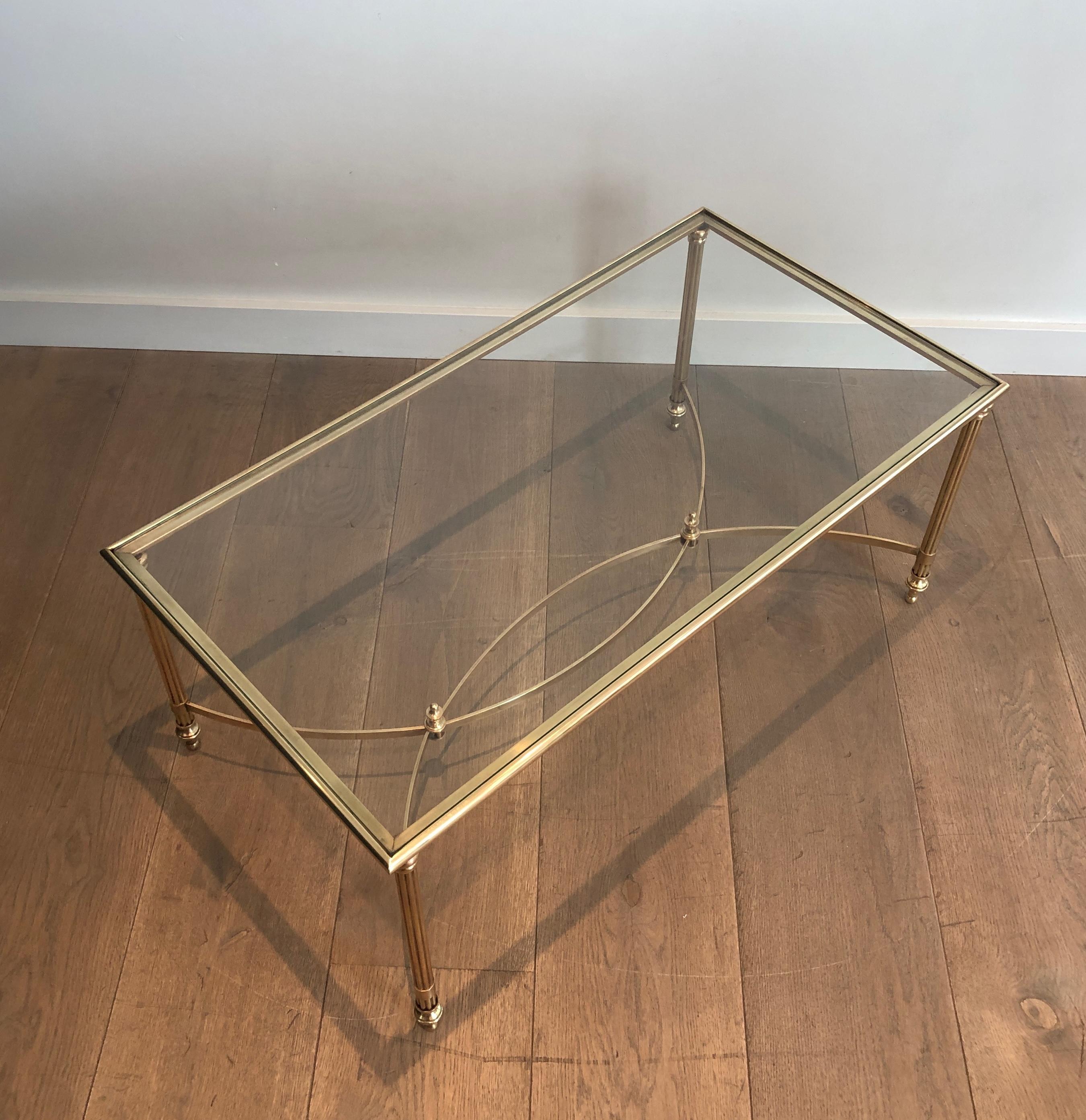 Néoclassique Table basse en laiton de style néoclassique par Maison Jansen en vente