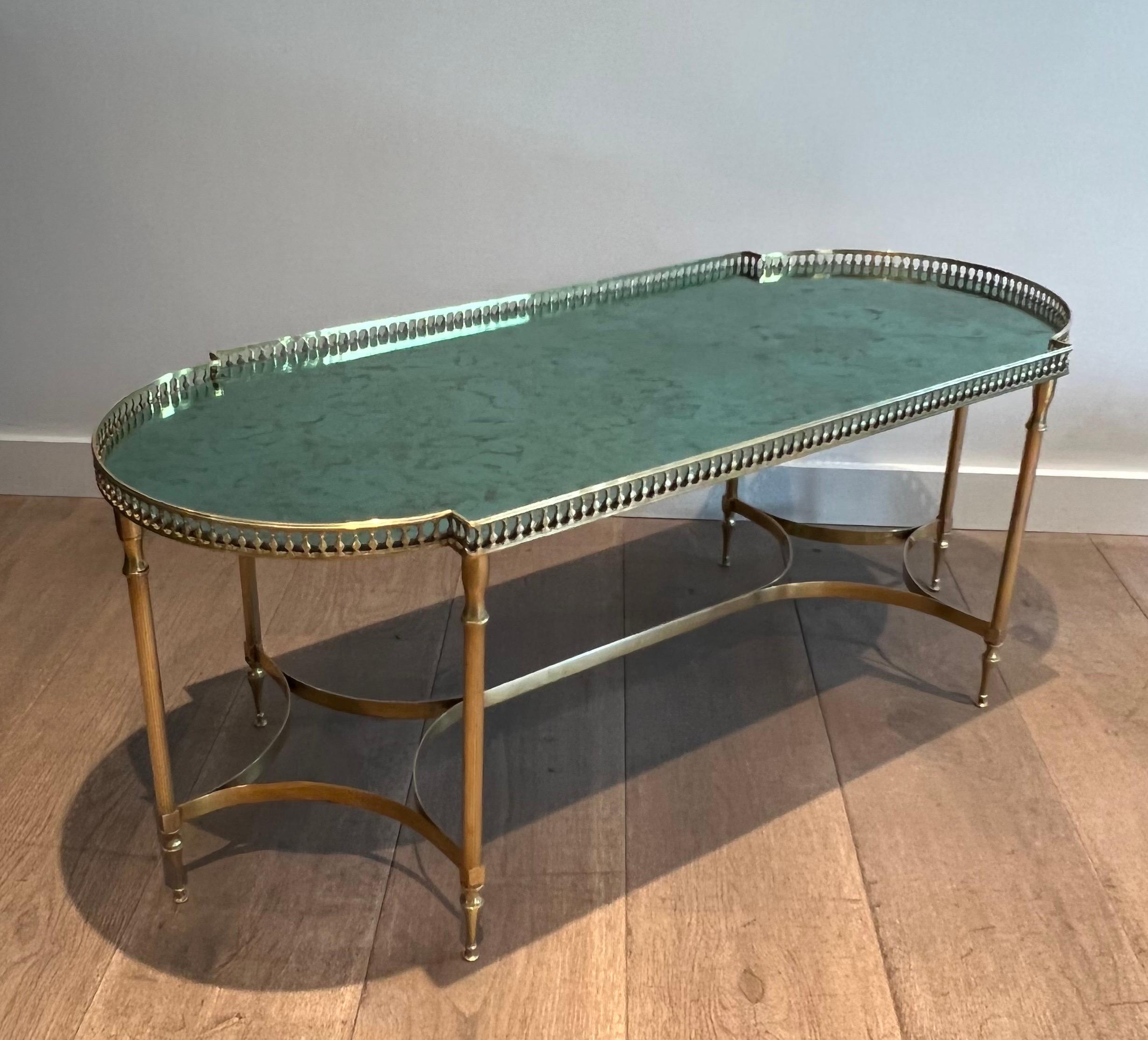 Neoclassical Style Brass Coffee Table in the style of Maria Pergay. Circa 1940 For Sale 8