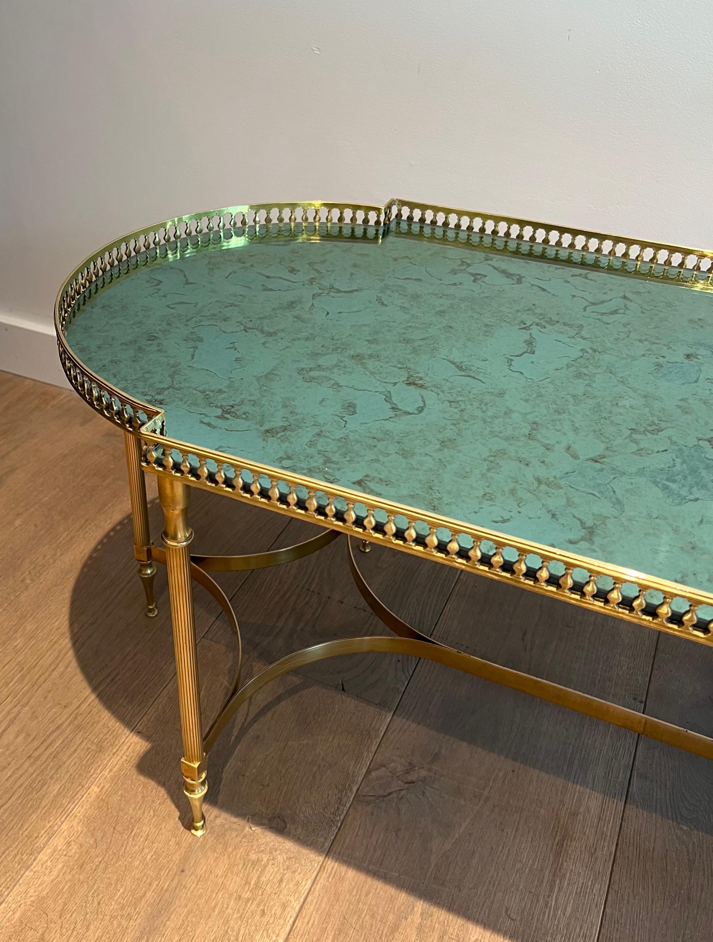 Neoclassical Style Brass Coffee Table in the style of Maria Pergay. Circa 1940 For Sale 9
