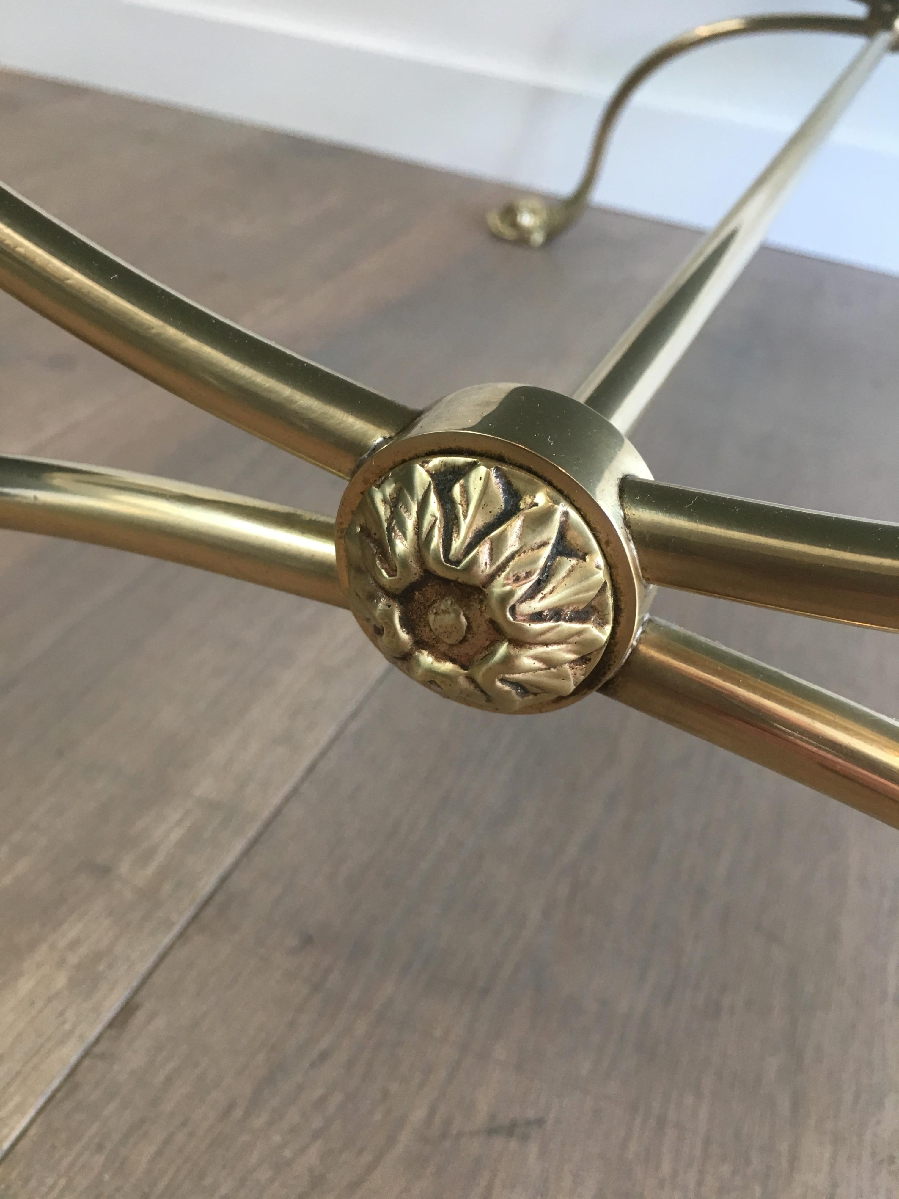 Neoclassical Style Brass Coffee Table with Dolphins Heads and Mirror Top For Sale 10