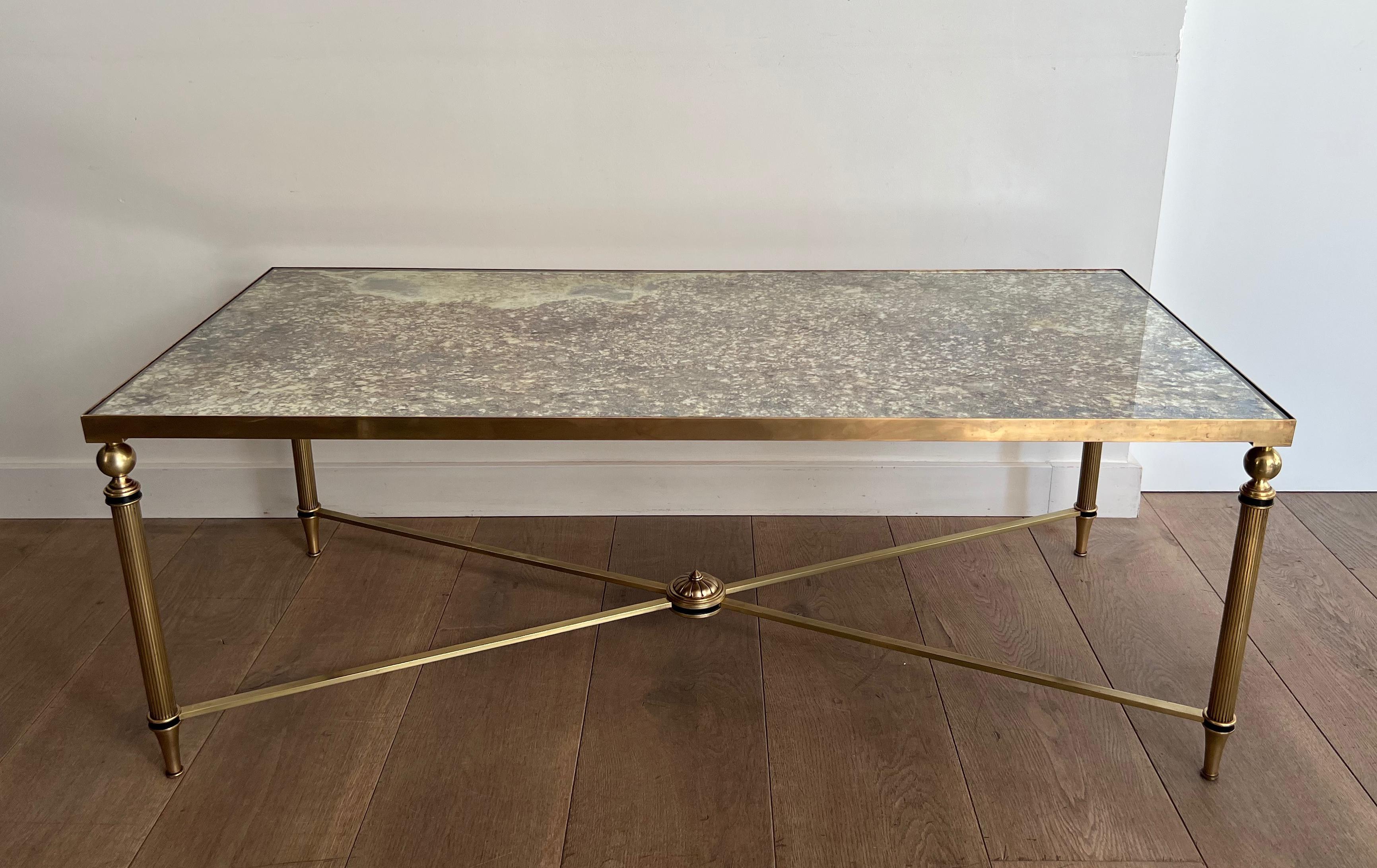 Table basse de style néoclassique avec plateau en miroir églomisé de la Maison Jansen 6