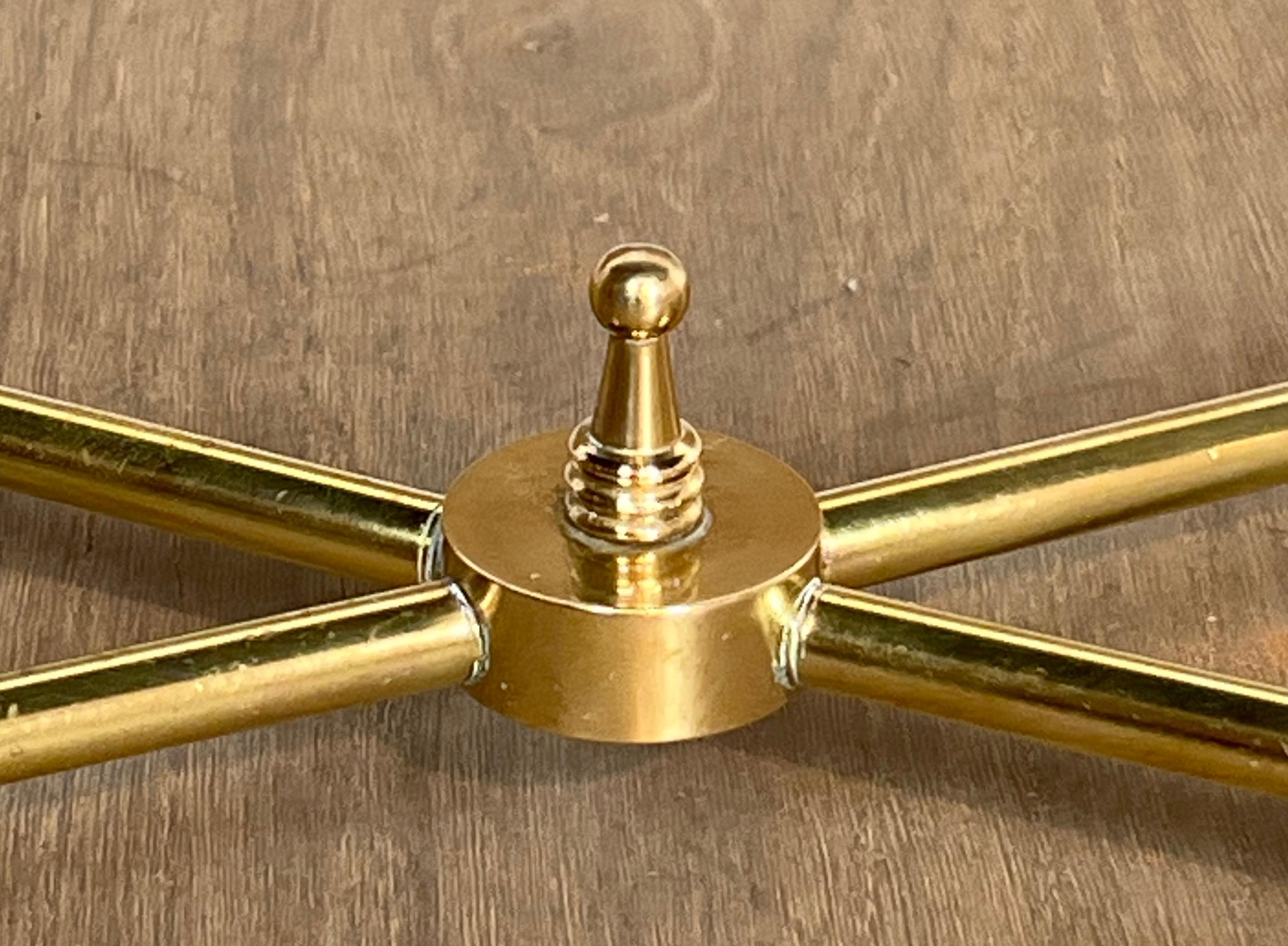 Neoclassical Style Brass Coffee Table with Wooden Lacquered Top Representing For Sale 6